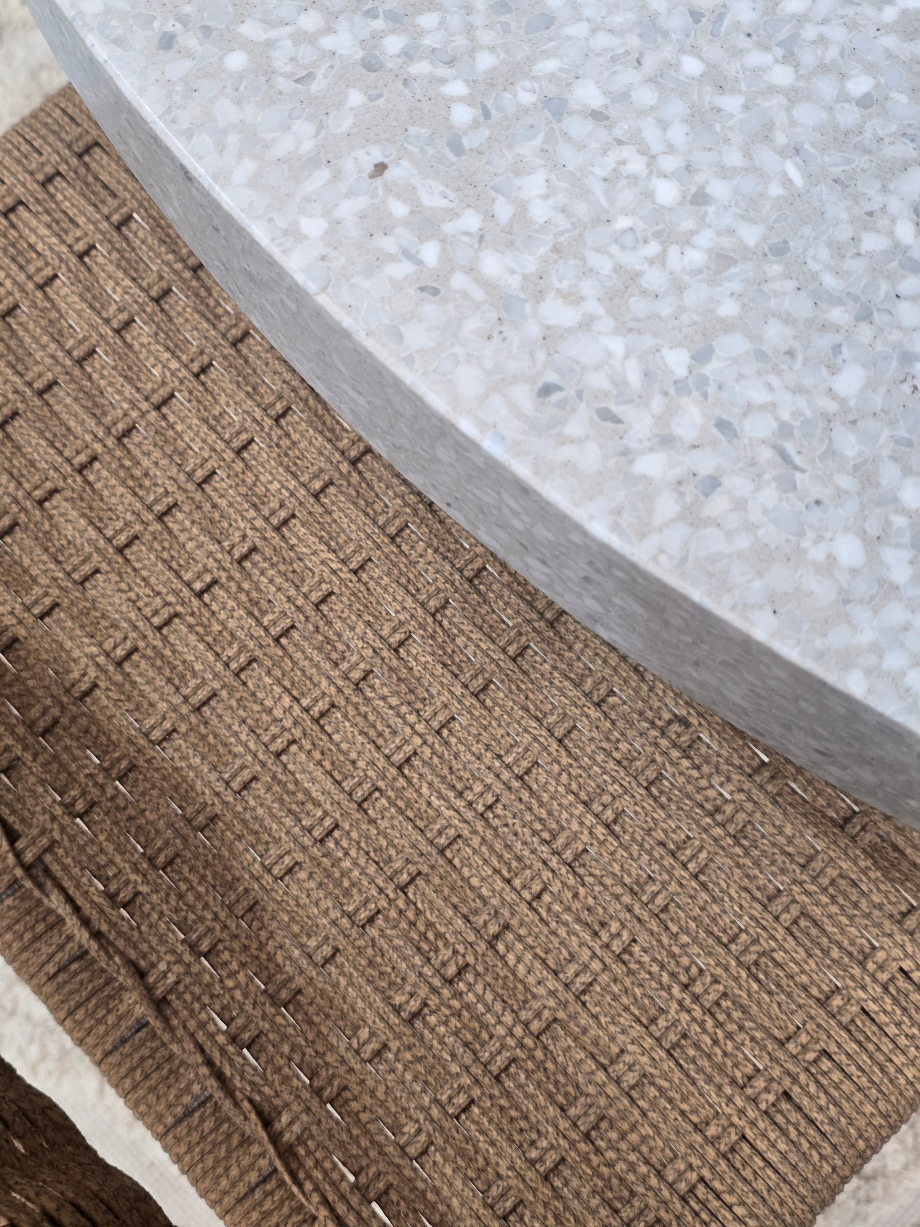 Sachelle Tan Wicker Dining Chair | acacia Ivory Washed frame - www.elkstone.com.au