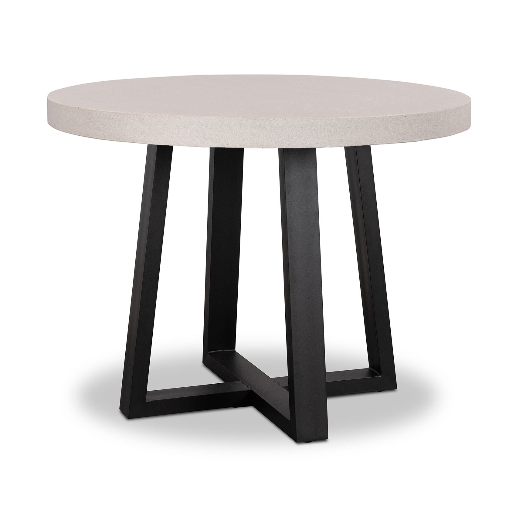 Alta Round Dining Table | with Light Honey Acacia /Black Powder Coated legs - www.elkstone.com.au