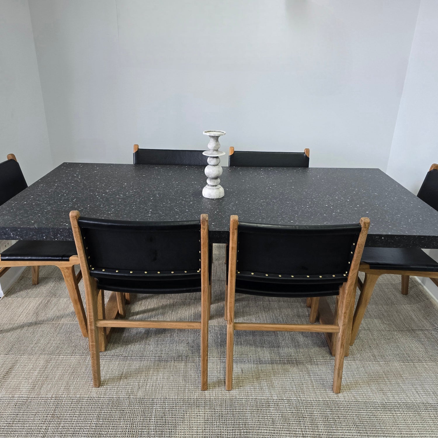 2.0 Rich Umber eTerrazzo Rectangular Dining Table with Light Honey Acacia legs - www.elkstone.com.au