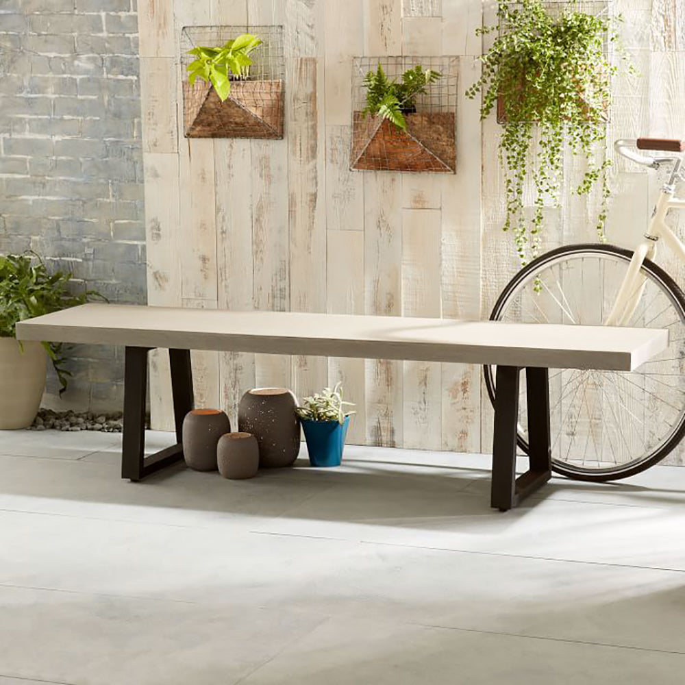 1.85m Beach Sierra Bench Seat| Black Powder Coated legs - www.elkstone.com.au
