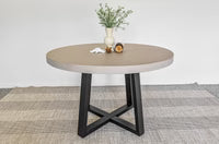 1.2m Beach Alta Round Dining Table with Black powder Coated legs| 4 chairs - www.elkstone.com.au