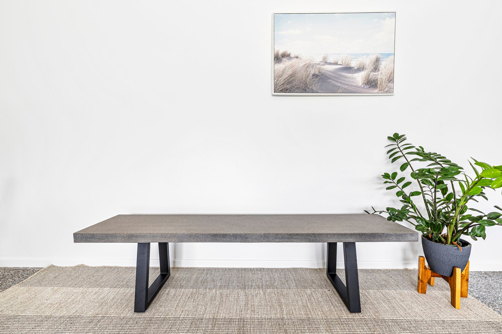 1.65 Sierra Rectangular Coffee Table| Speckled grey with Black Powder Coated legs - www.elkstone.com.au