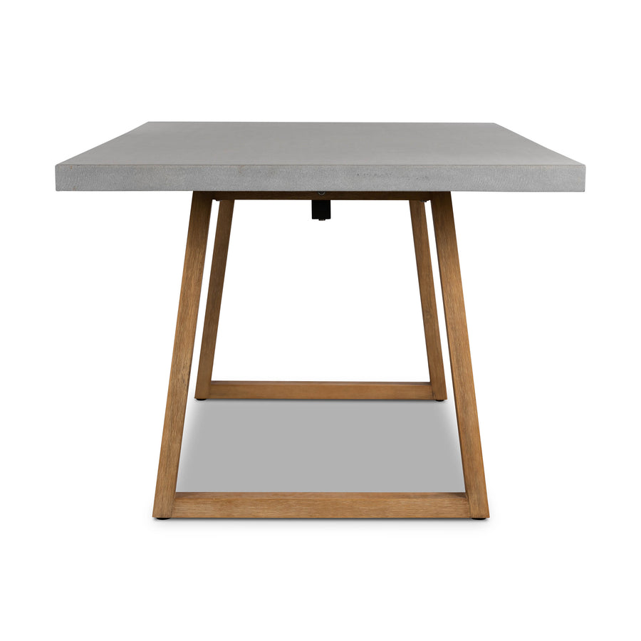 2.0m Sierra Rectangular Dining Table | Pebble Grey with Light Honey Acacia Timber Legs - www.elkstone.com.au