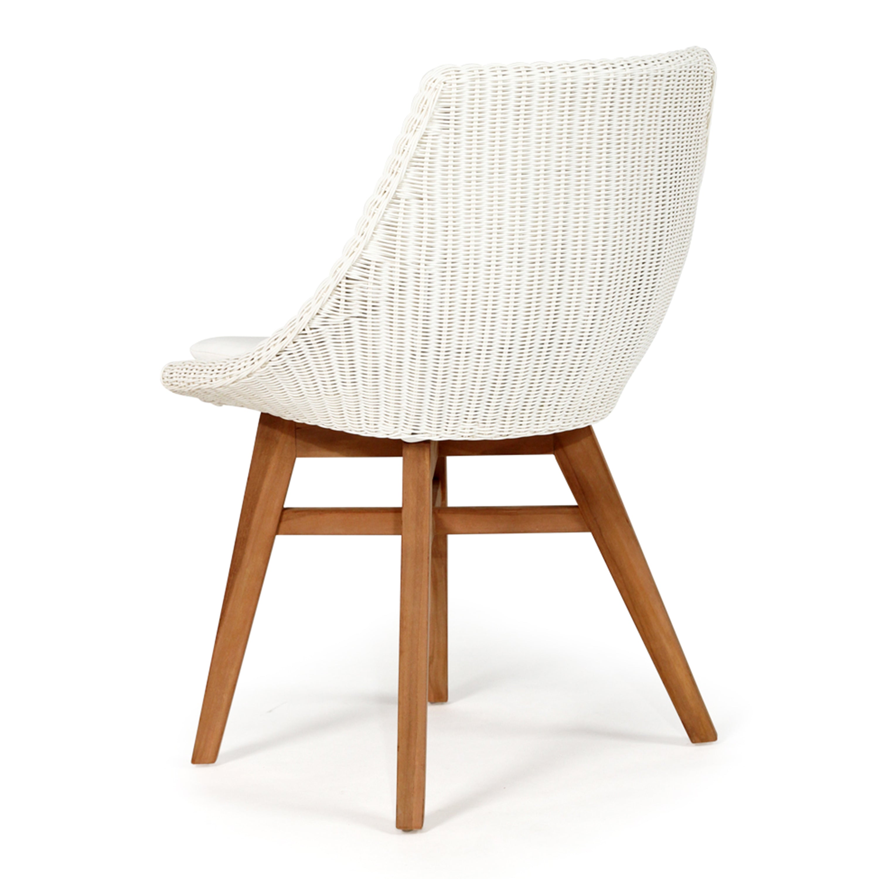 Cottesloe Outdoor Dining Chair | White Cord with Teak Frame- set 2 - www.elkstone.com.au