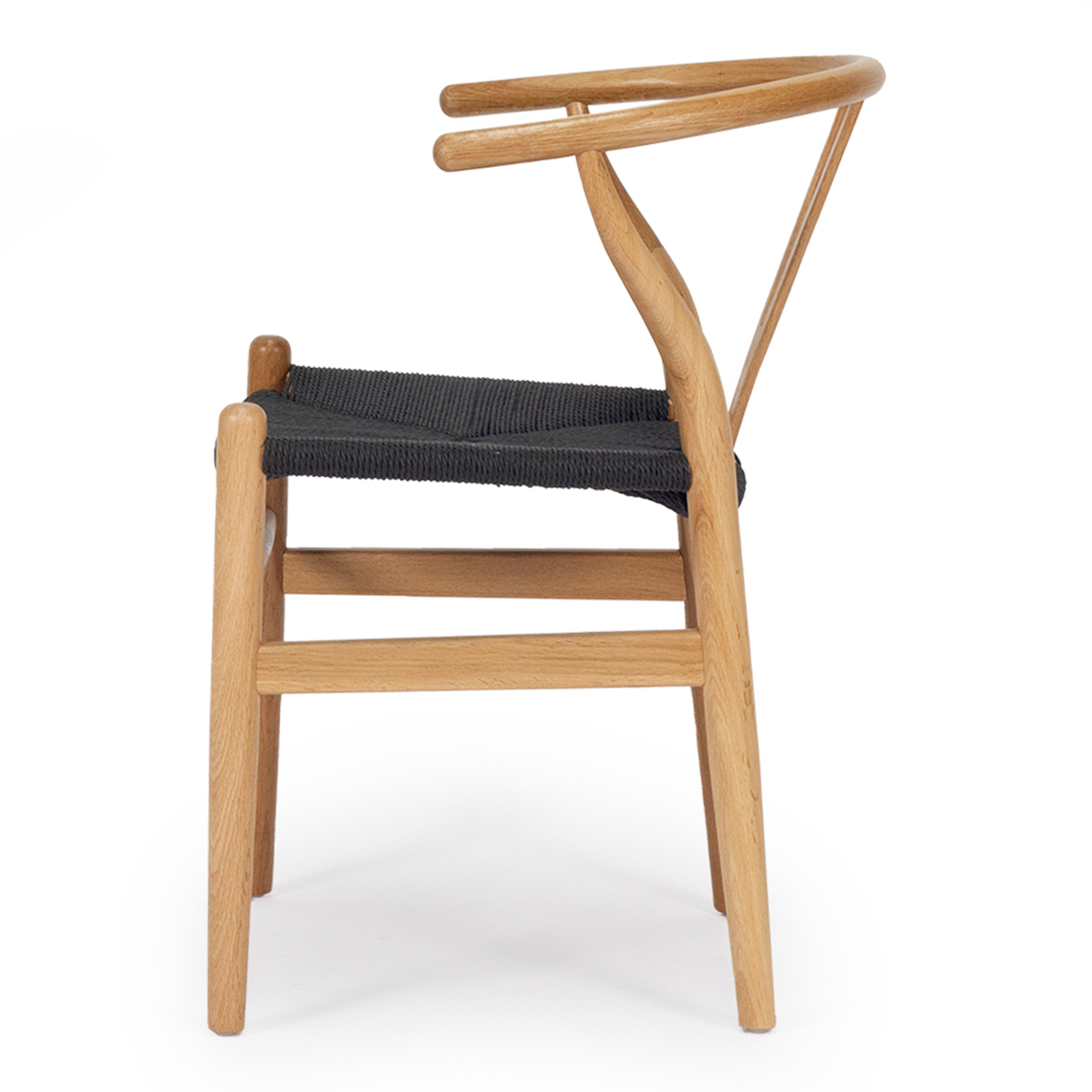 Kiamba Wishbone Dining Chair |Black cord Seat Teak Wood frame - www.elkstone.com.au