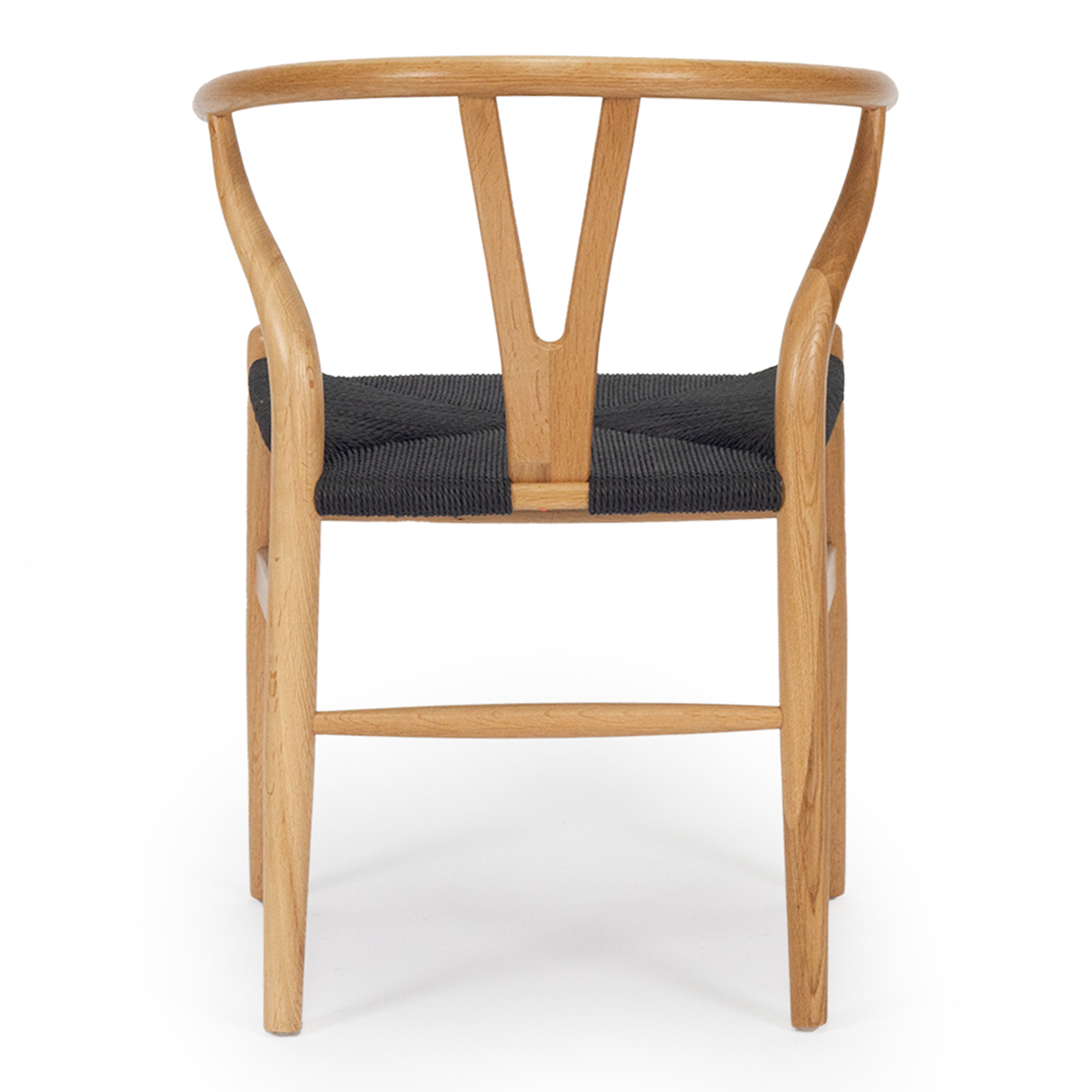 Kiamba Wishbone Dining Chair |Black cord Seat Teak Wood frame - www.elkstone.com.au