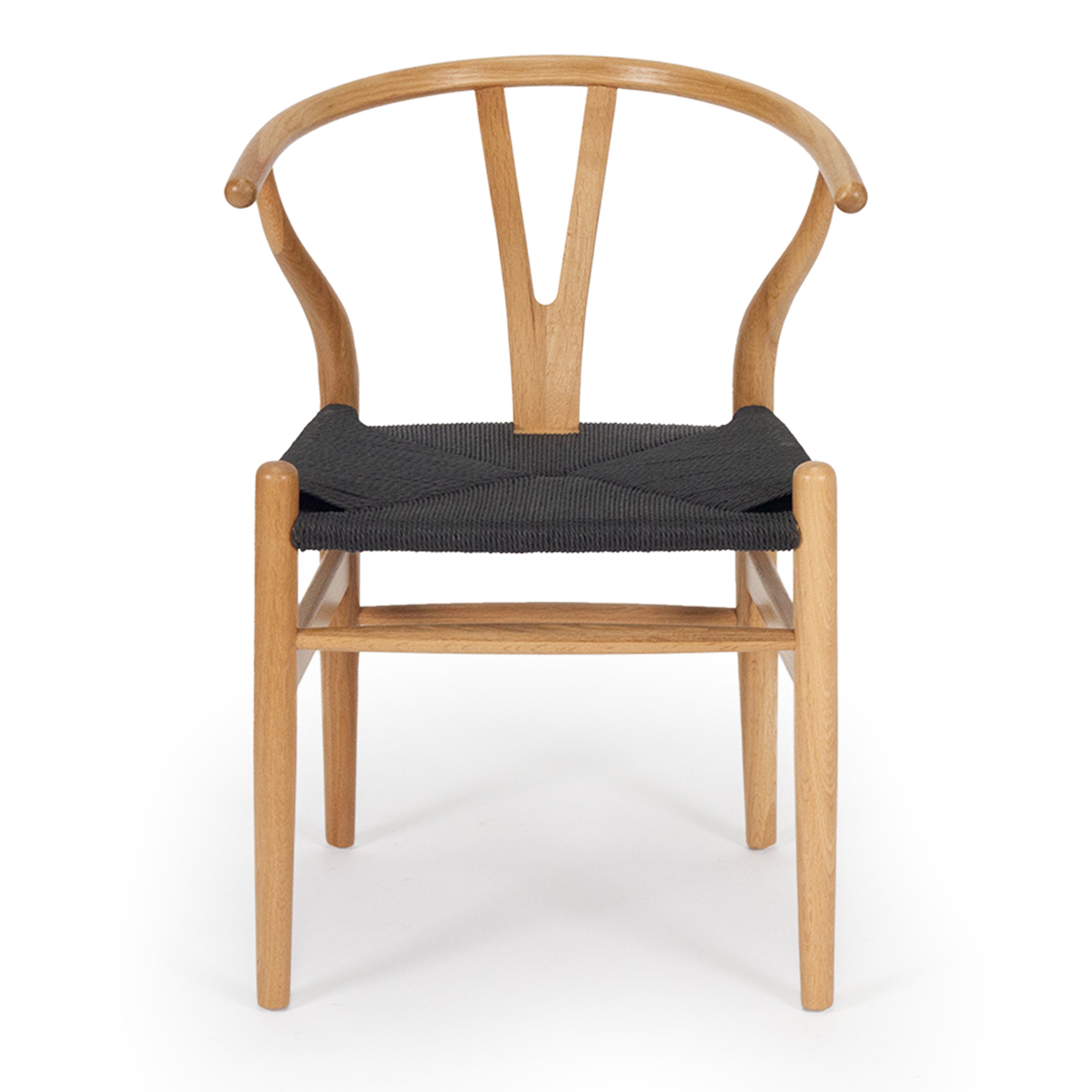 Kiamba Wishbone Dining Chair |Black cord Seat Teak Wood frame - www.elkstone.com.au