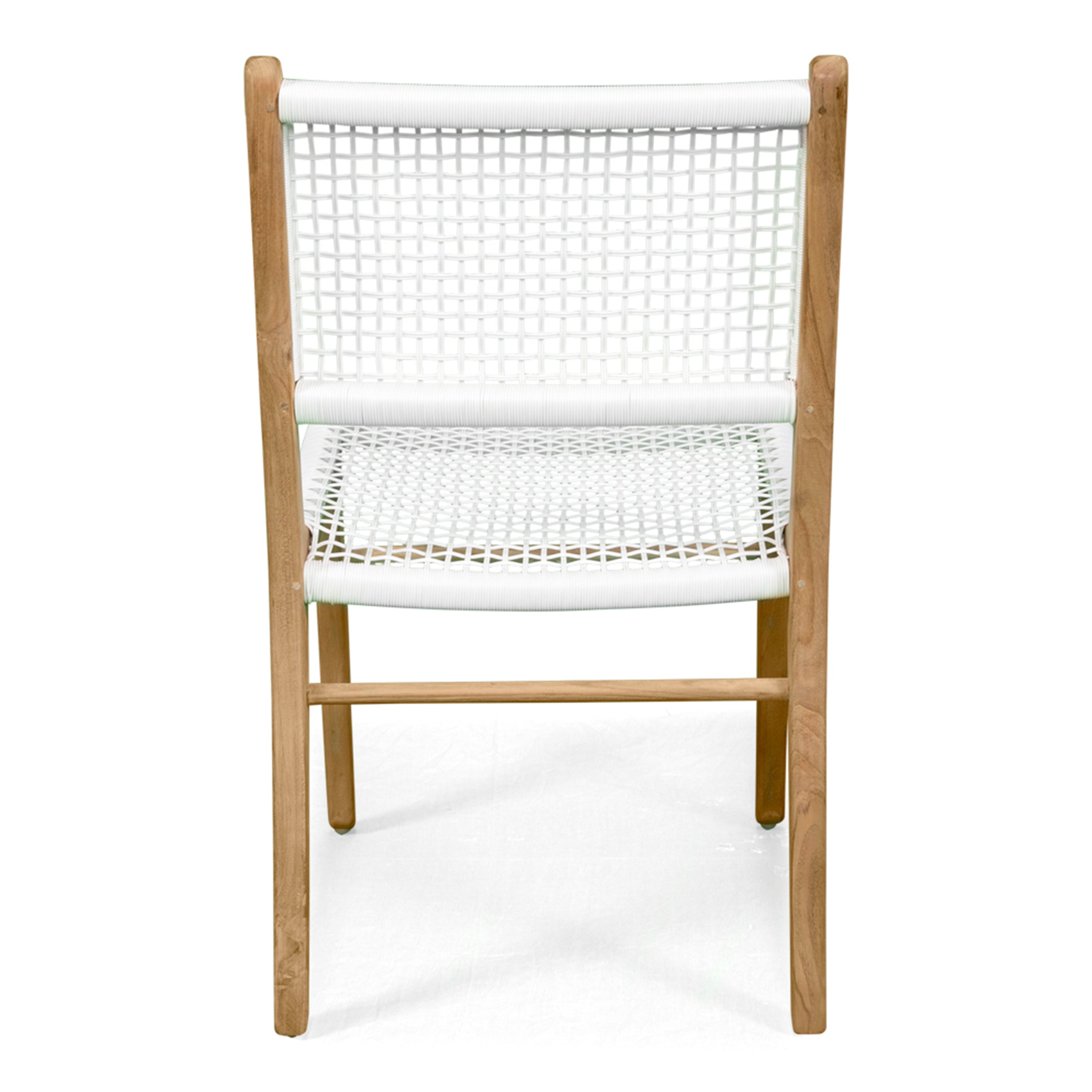 Stradbroke Dining Chair| White Cord and Teak Wood Legs - www.elkstone.com.au