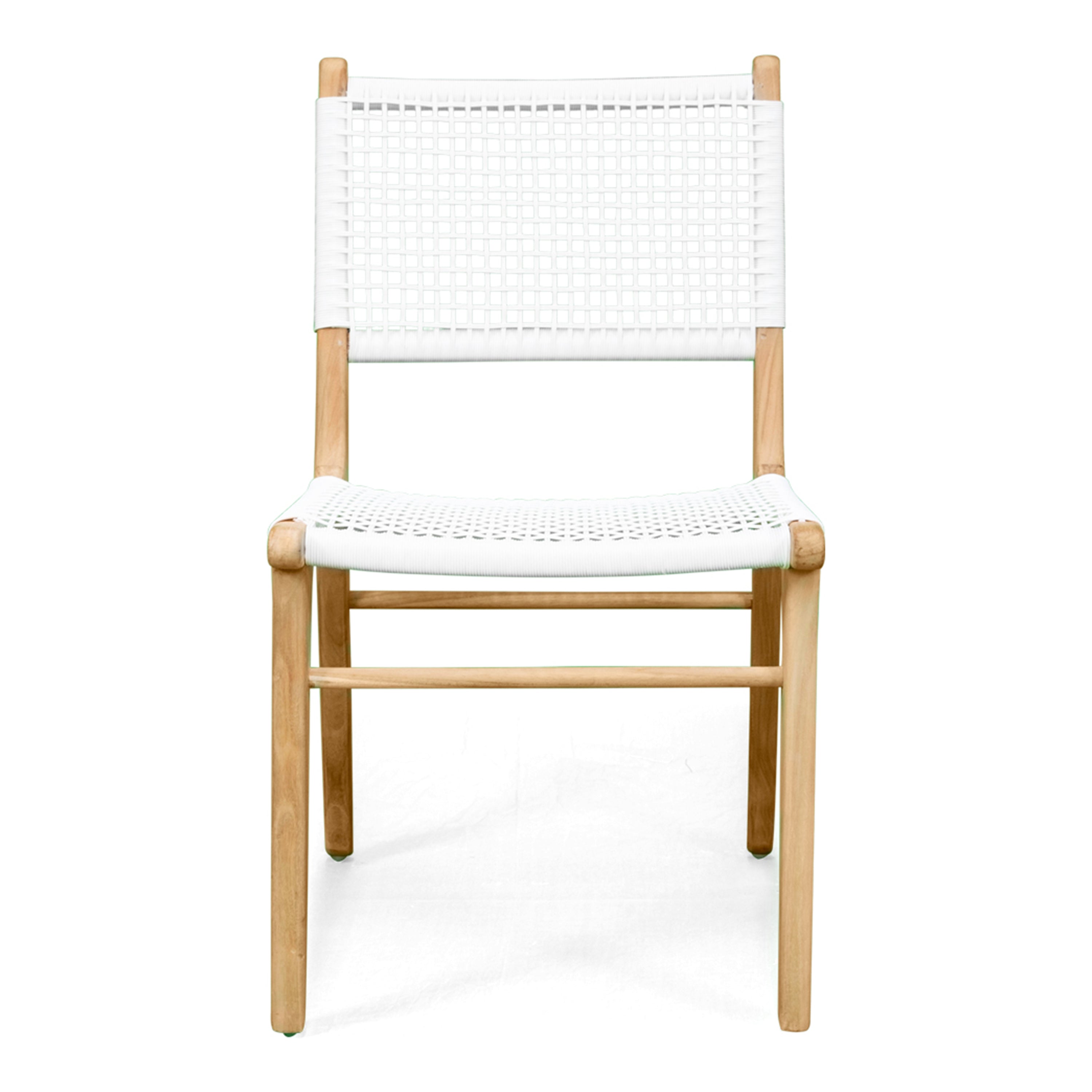 Stradbroke Dining Chair| White Cord and Teak Wood Legs - www.elkstone.com.au