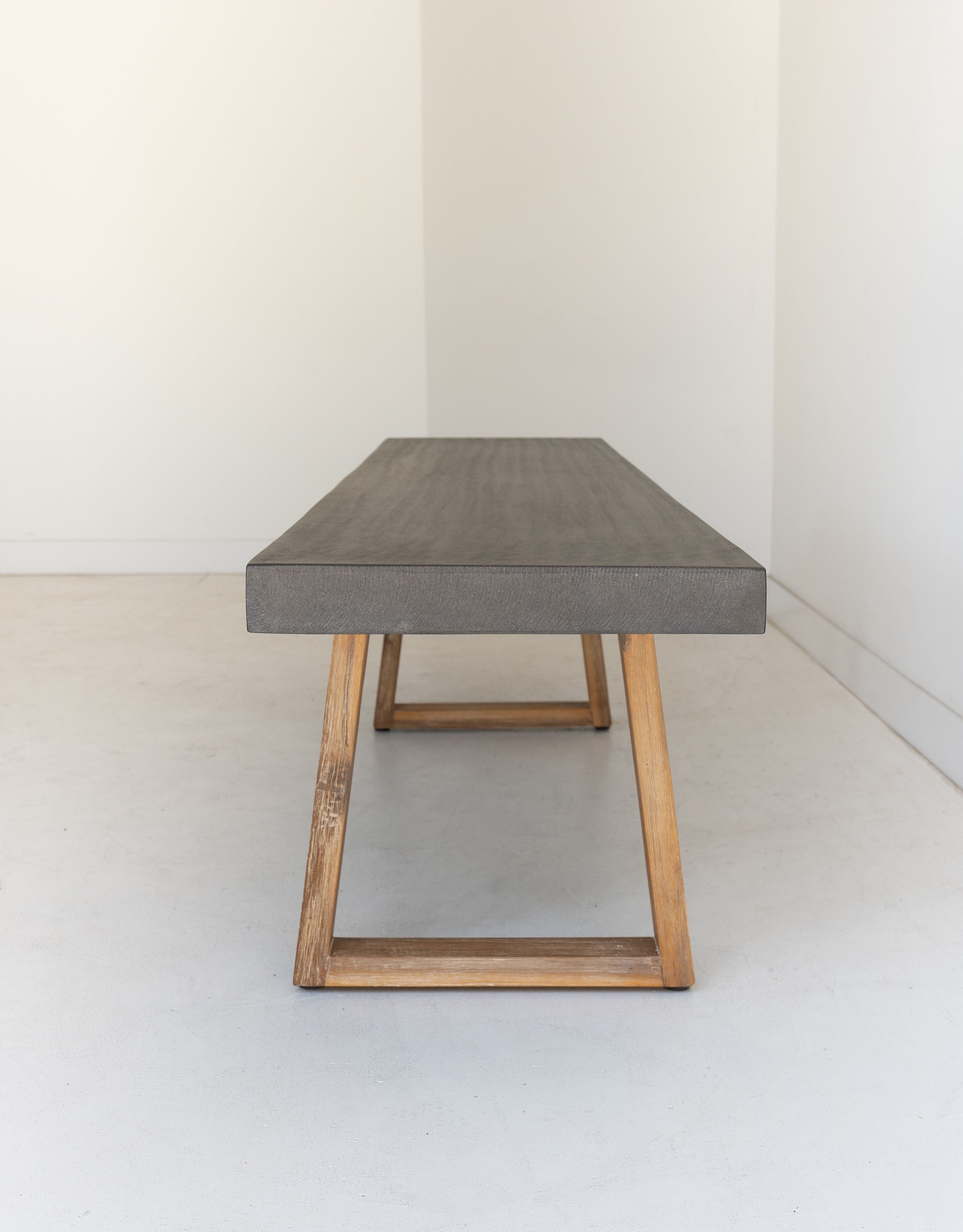 1.85 Sierra Bench Seat | Ebony Black with Light Honey Acacia Legs - www.elkstone.com.au