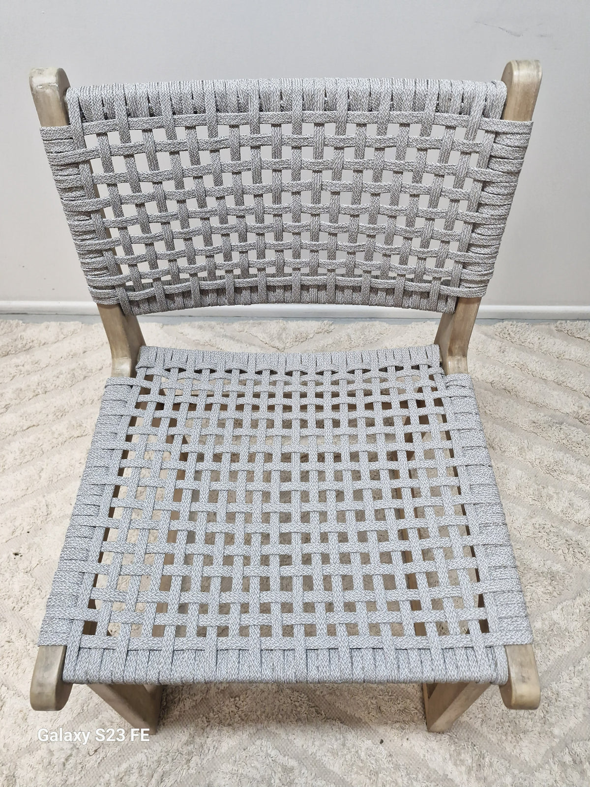 Sachelle Dove wicker Dining Chairs | Light Honey Acacia Timber Frame| indoor / outdoor