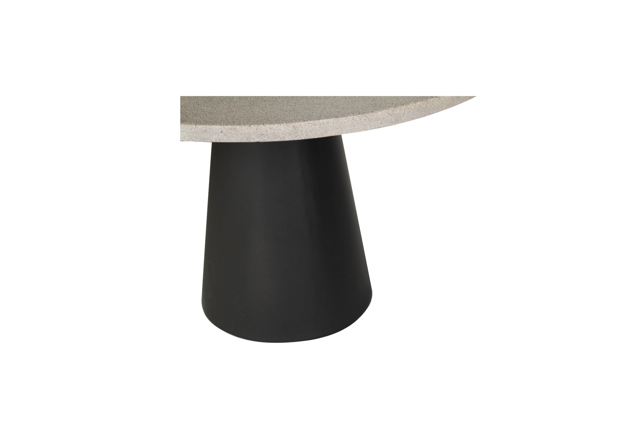 1.6m Avalon Round Dining Table | Beach with Black Powder Coated Cone Base - www.elkstone.com.au