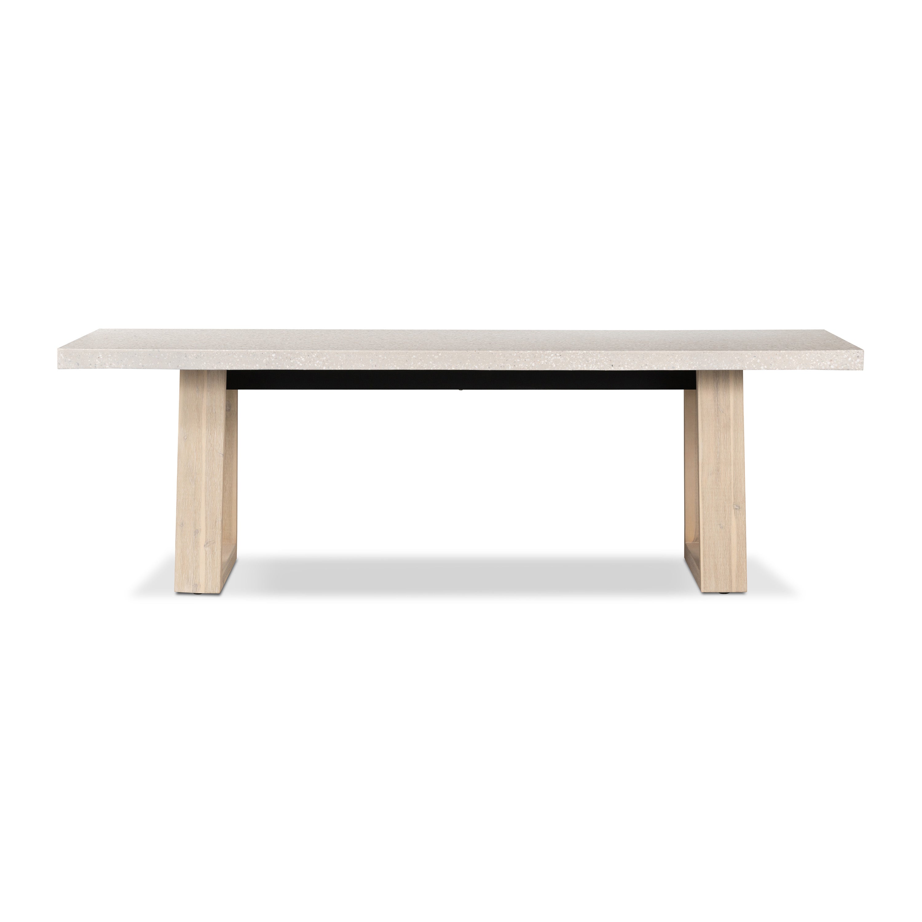 2.4m eTerrazzo Rectangular Dining Table | Ivory Coast with Wide Ivory Wash Legs - www.elkstone.com.au