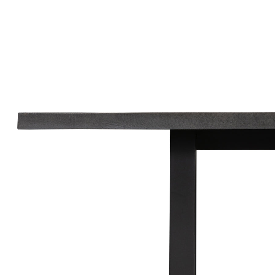 3.0m Sierra Rectangular Dining Table | Ebony Black with Black Metal Legs | 10% Off - www.elkstone.com.au