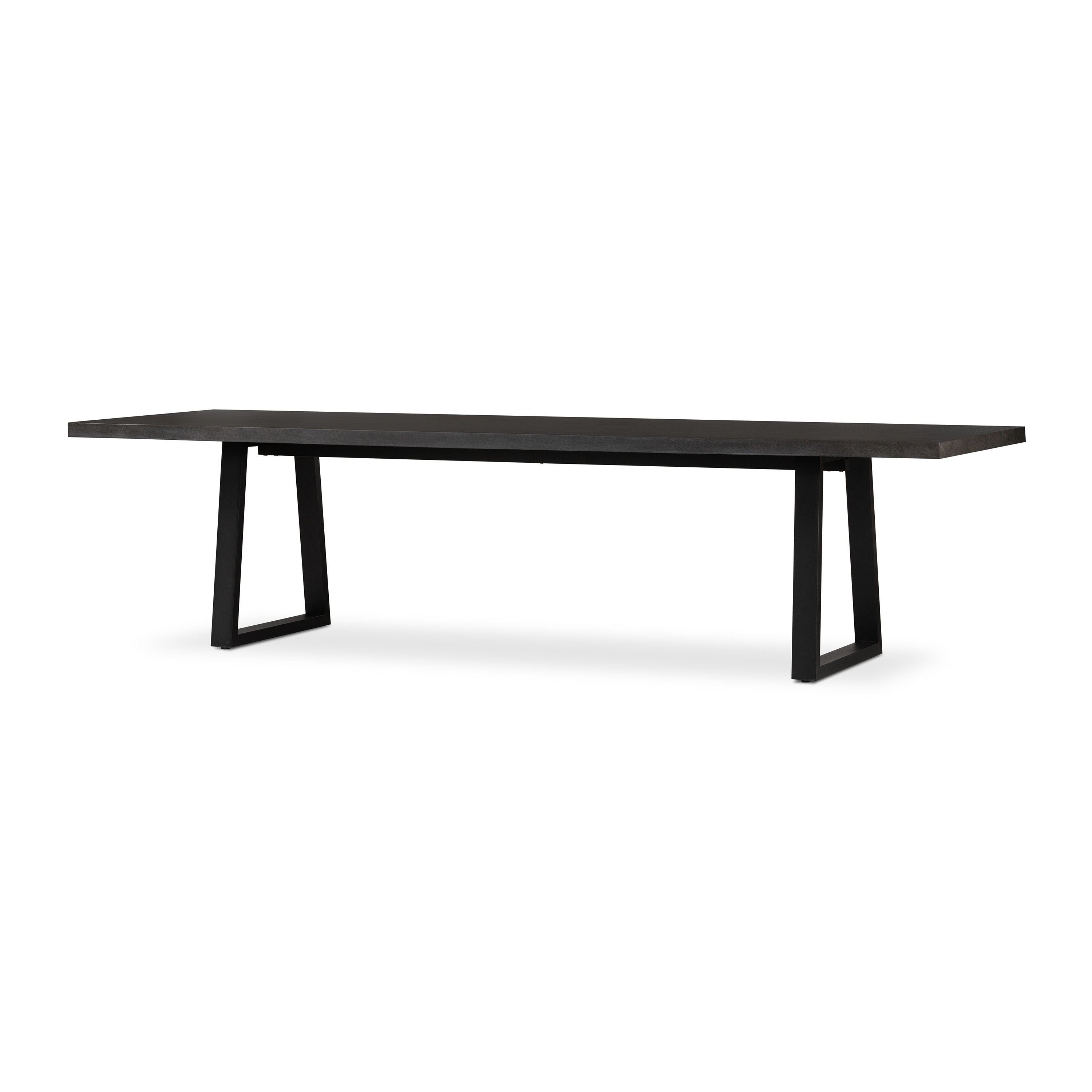 2.4m Sierra Rectangular Dining Table | Ebony Black with Matte Black Po ...