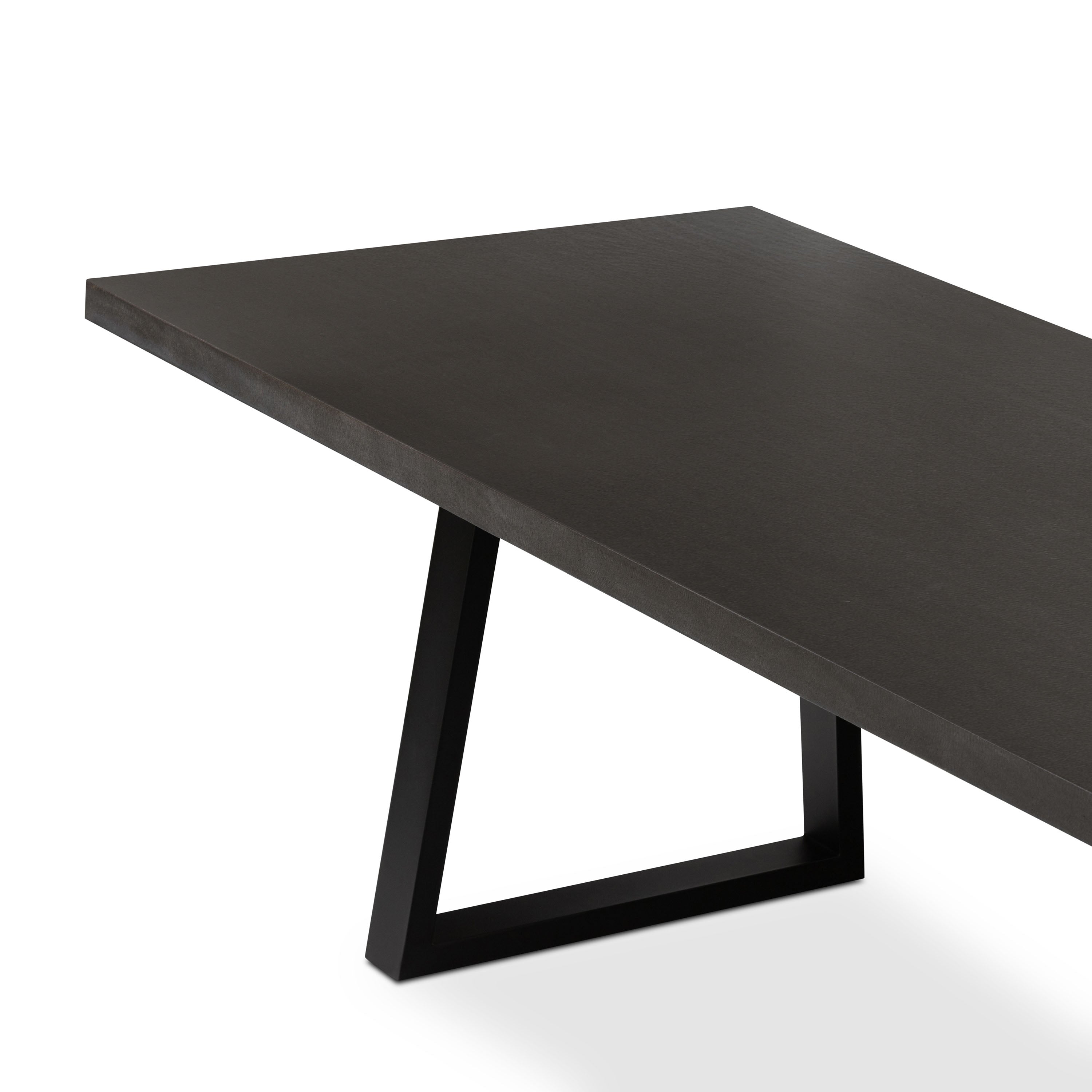 2.4m Sierra Rectangular Dining Table | Ebony Black with Black Metal Legs - www.elkstone.com.au