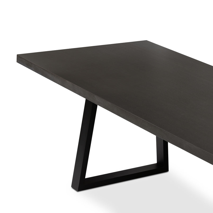 3.0m Sierra Rectangular Dining Table | Ebony Black with Black Metal Legs | 10% Off - www.elkstone.com.au