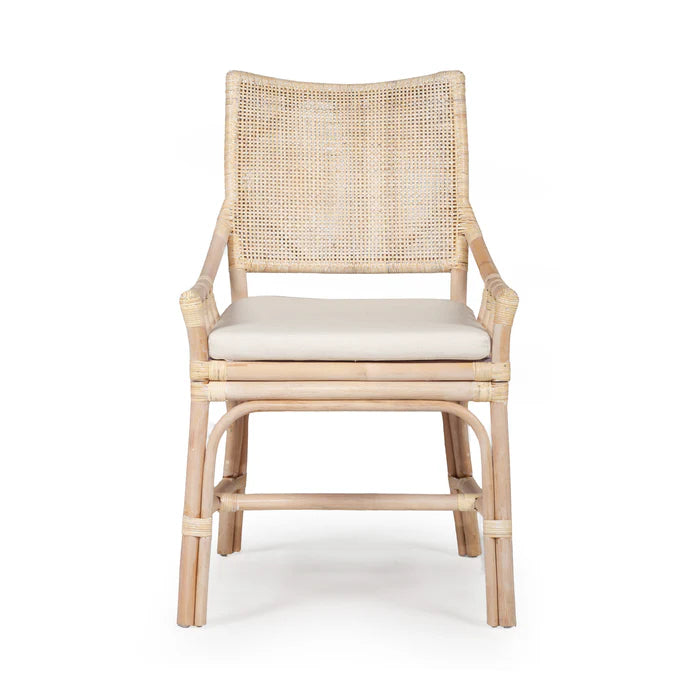 Kimberley Dining Chair - Whitewash Rattan - www.elkstone.com.au