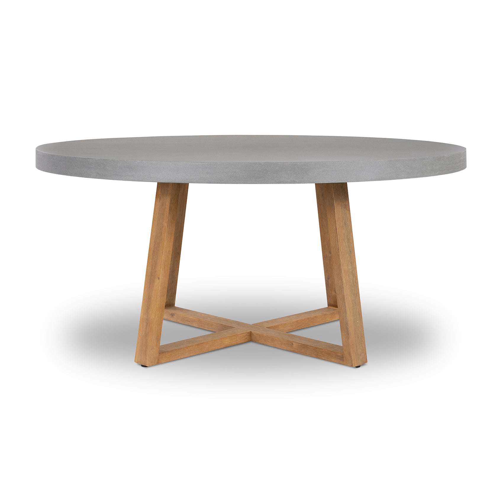 1.0m Alta Round Dining Table | Pebble Grey with Light Honey Acacia Wood Legs - www.elkstone.com.au