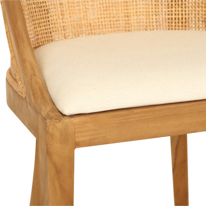 Manley Dining Chair| Natural Rattan and Timber - www.elkstone.com.au