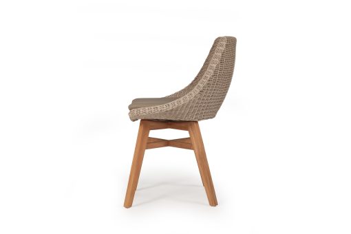 Cottesloe Outdoor Dining Chair - Mushroom Cord with Teak Frame- set of 2 - www.elkstone.com.au