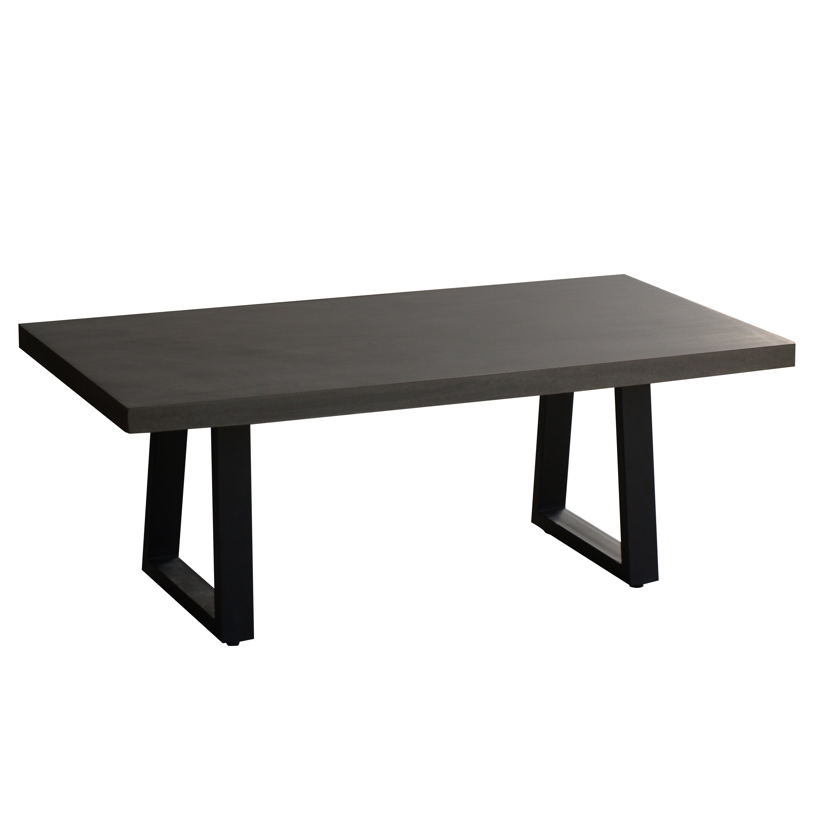 1.45 Sierra Ebony Black Slim rectangular Coffee Table| with Black powder coated legs - www.elkstone.com.au