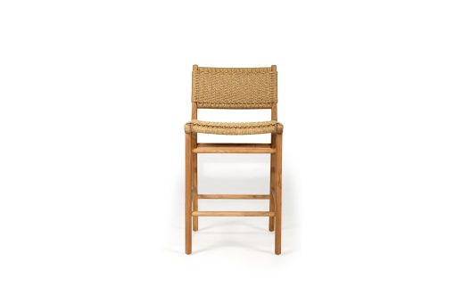 Fraser Counter stool - Sand - Close Weave on Teak Frame - www.elkstone.com.au