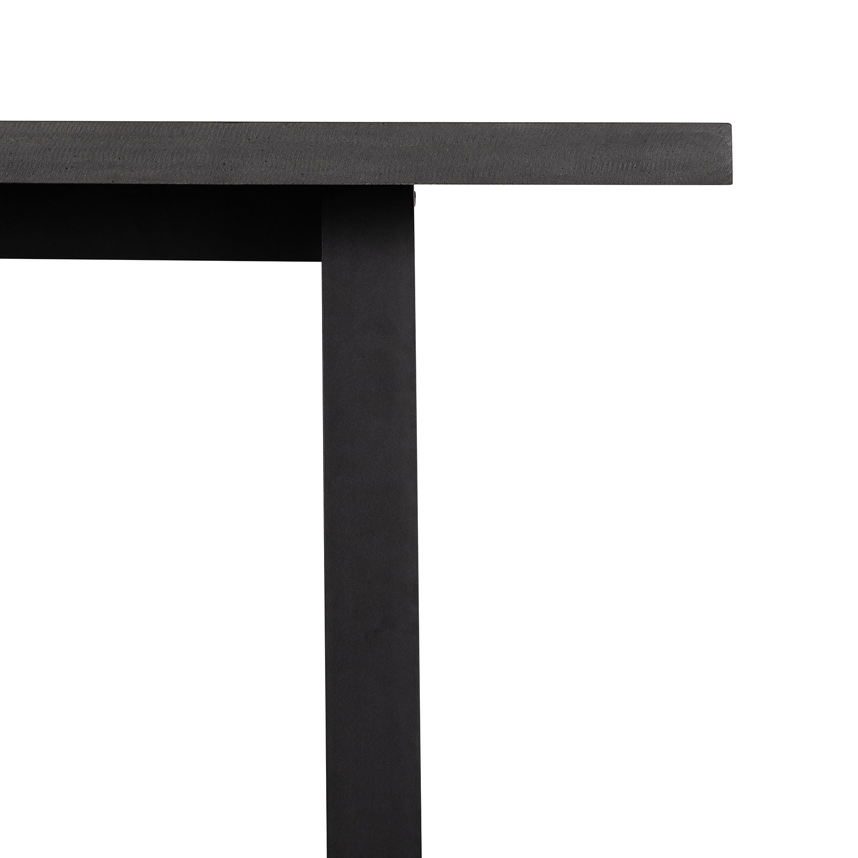 1.6m Sierra Rectangular Dining Table | Ebony Black with Matte Black Powder Coated Legs - www.elkstone.com.au