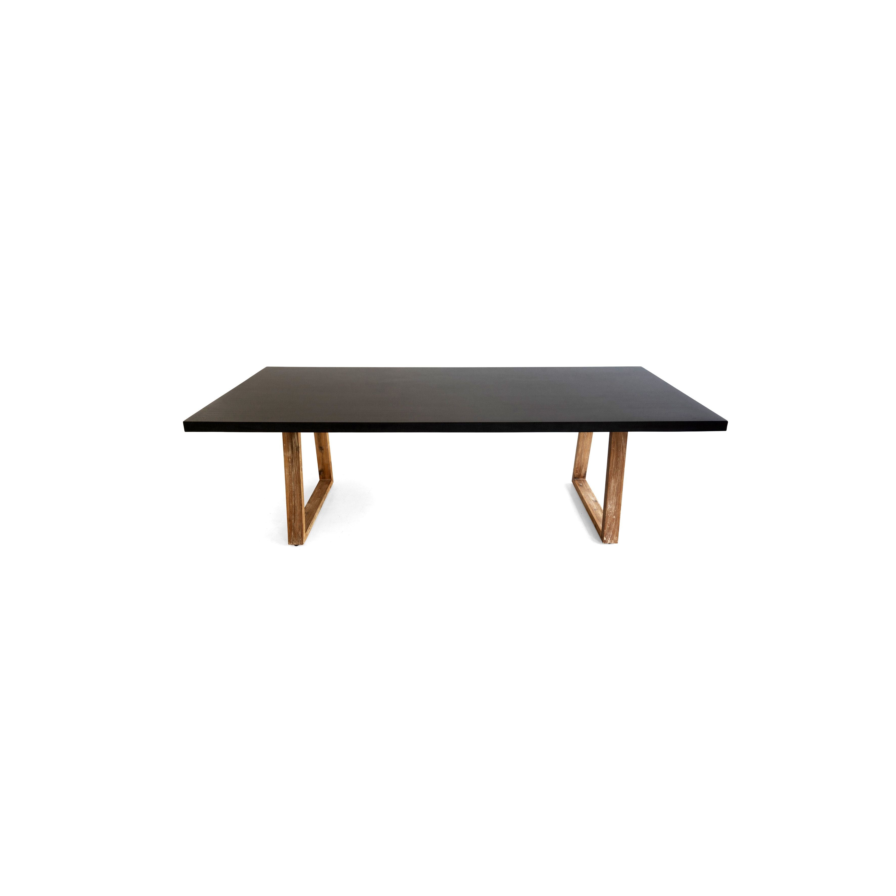 1.6m Sierra Rectangular Dining Table | Ebony Black with Light Honey Acacia Legs - www.elkstone.com.au