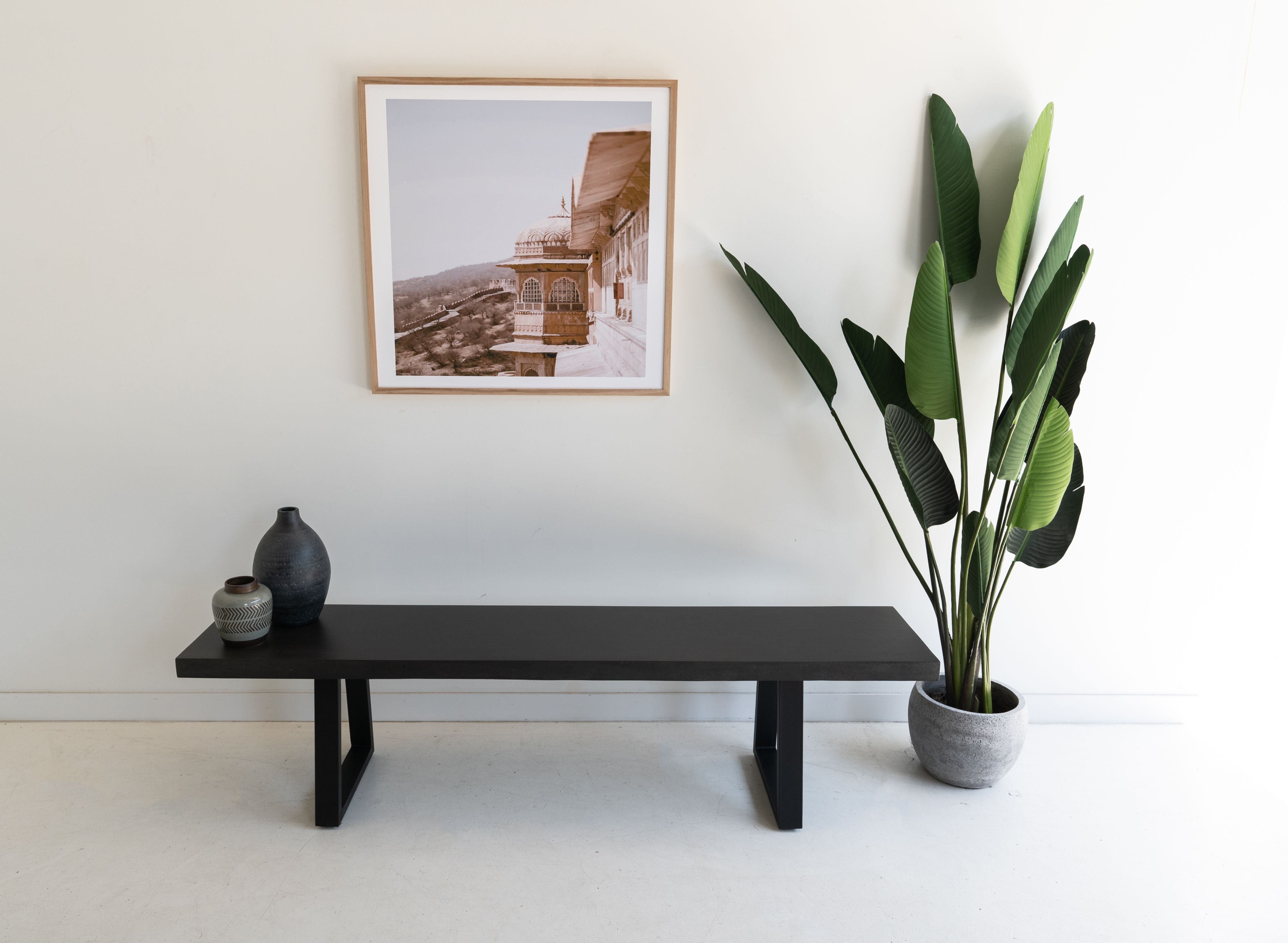 1.65 Sierra Bench Seat| Ebony Black with Black Powder Coated legs - www.elkstone.com.au