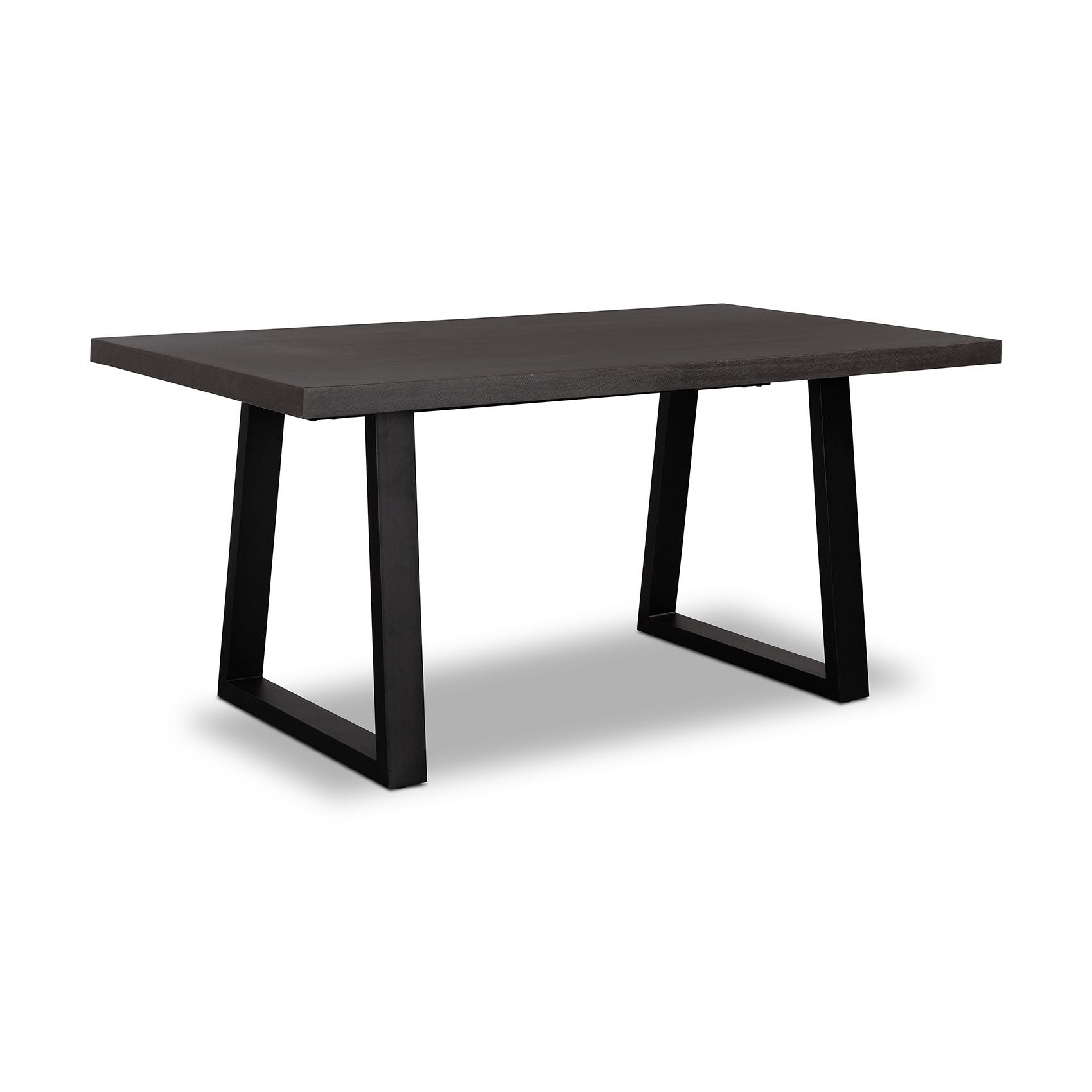 1.6m Sierra Rectangular Dining Table | Ebony Black with Matte Black Powder Coated Legs - www.elkstone.com.au