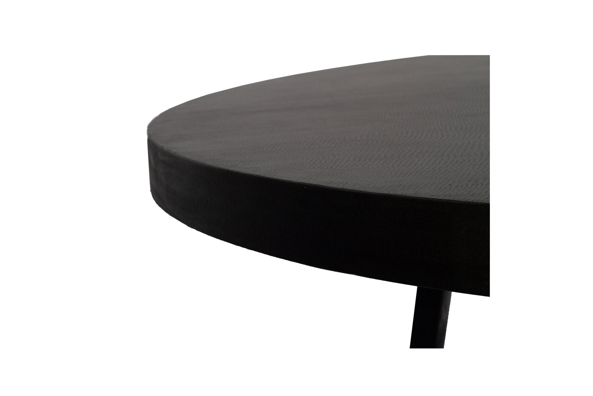 1.6m Alta Round Dining Table - Black top with Black Timber Legs - www.elkstone.com.au
