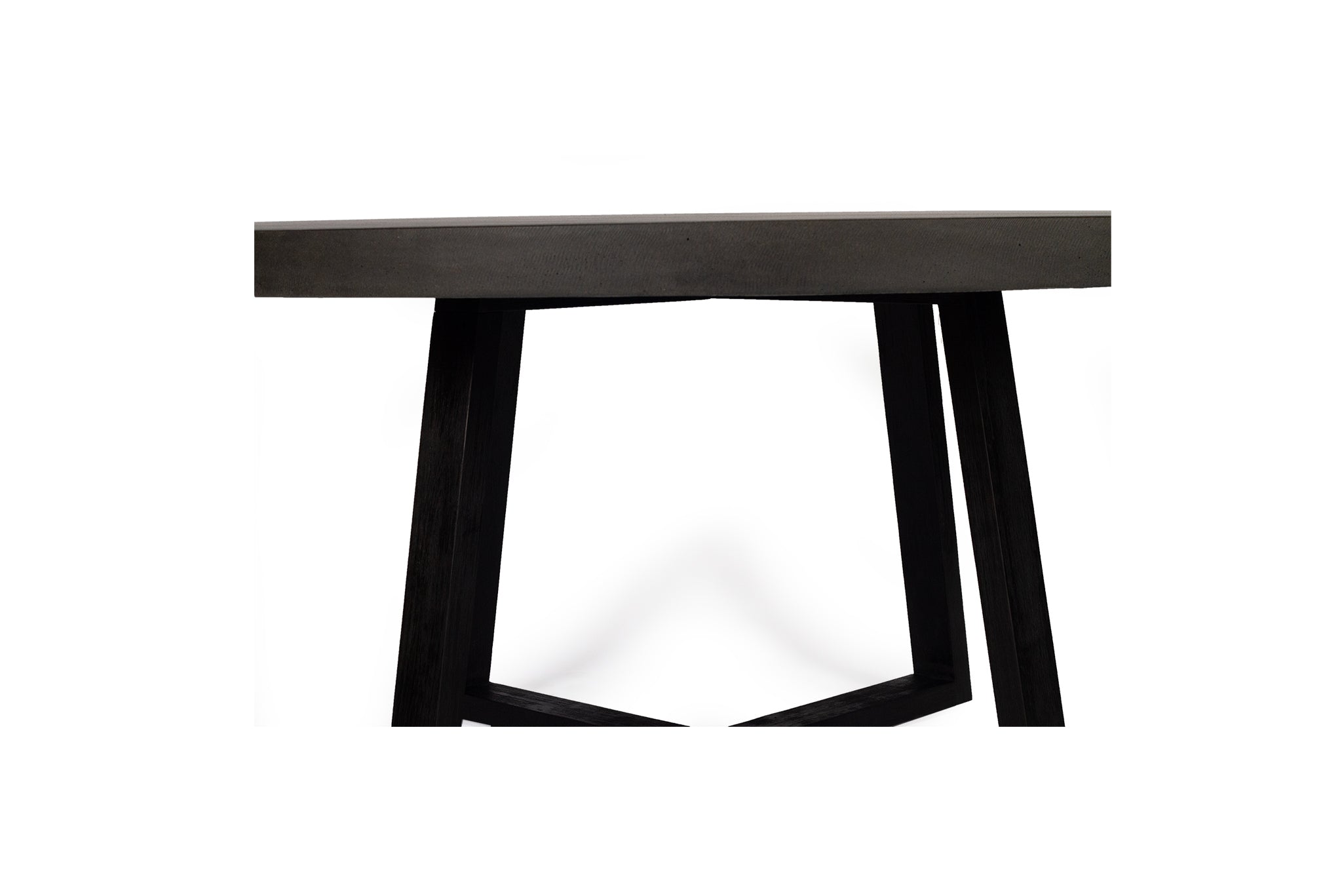 1.6m Alta Round Dining Table - Black top with Black Timber Legs - www.elkstone.com.au