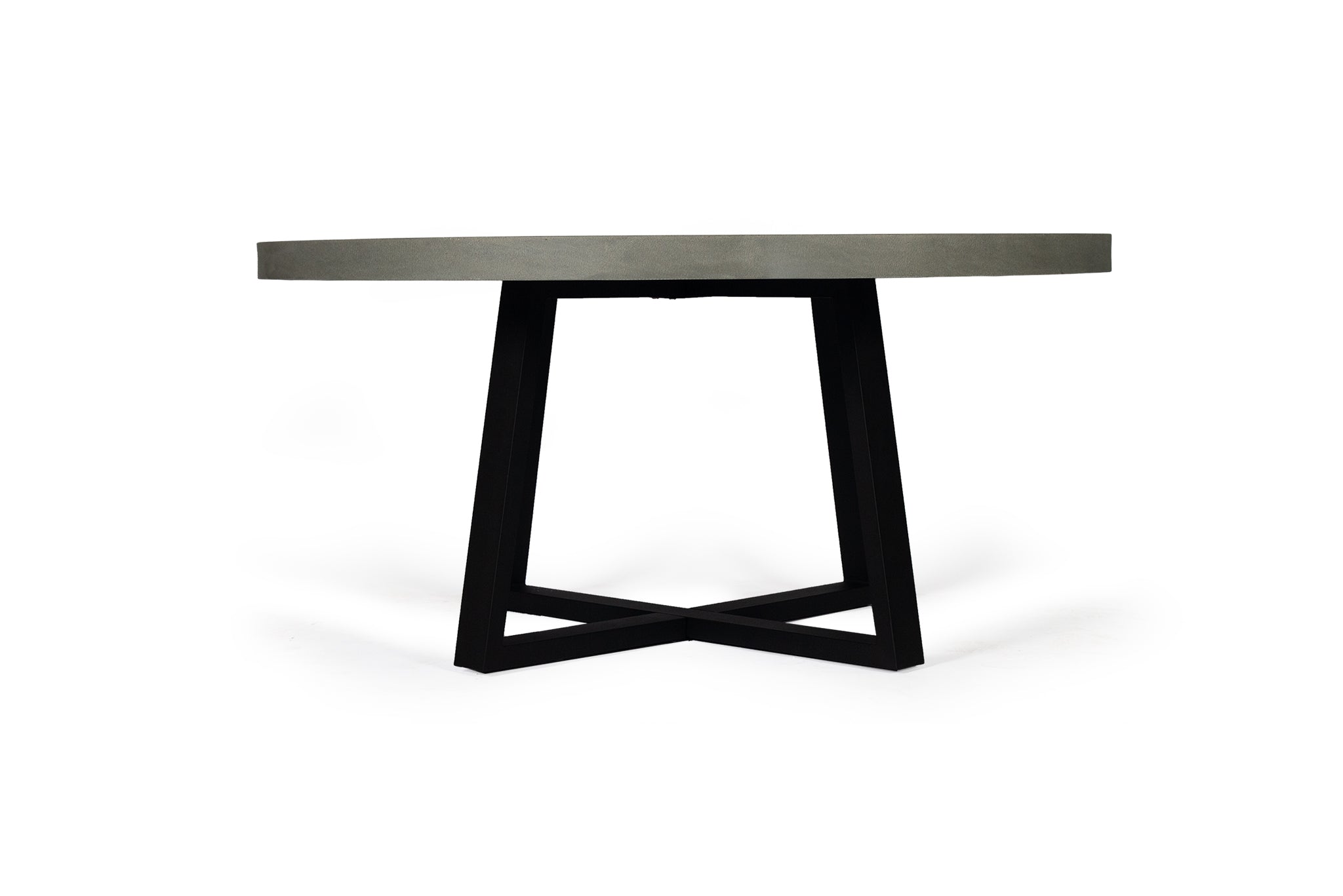 1.6m Alta Round Dining Table - Grey with Black Timber Legs - www.elkstone.com.au