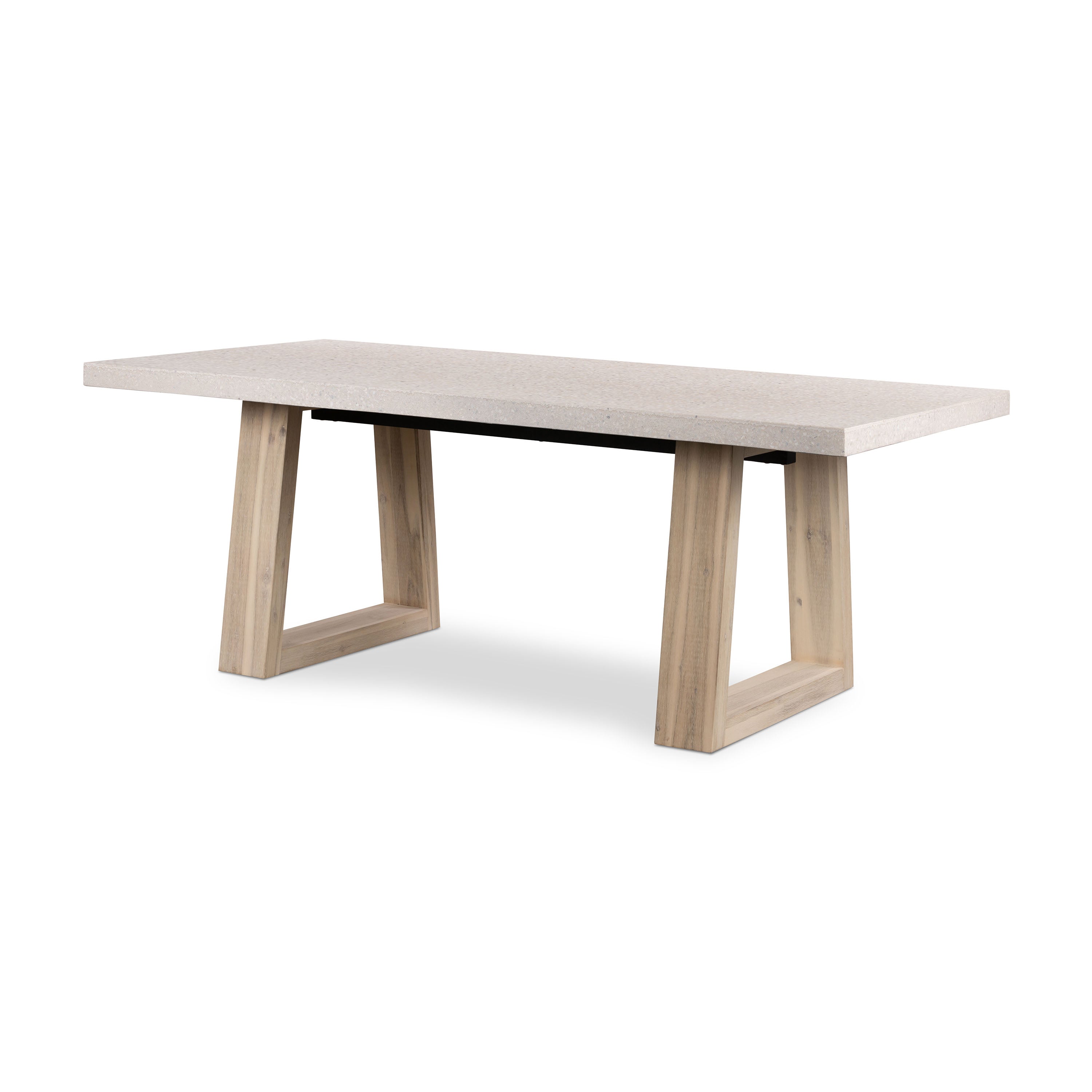 2.0m eTerrazzo Rectangular Dining Table | Ivory Coast with Wide Ivory Wash Legs - www.elkstone.com.au