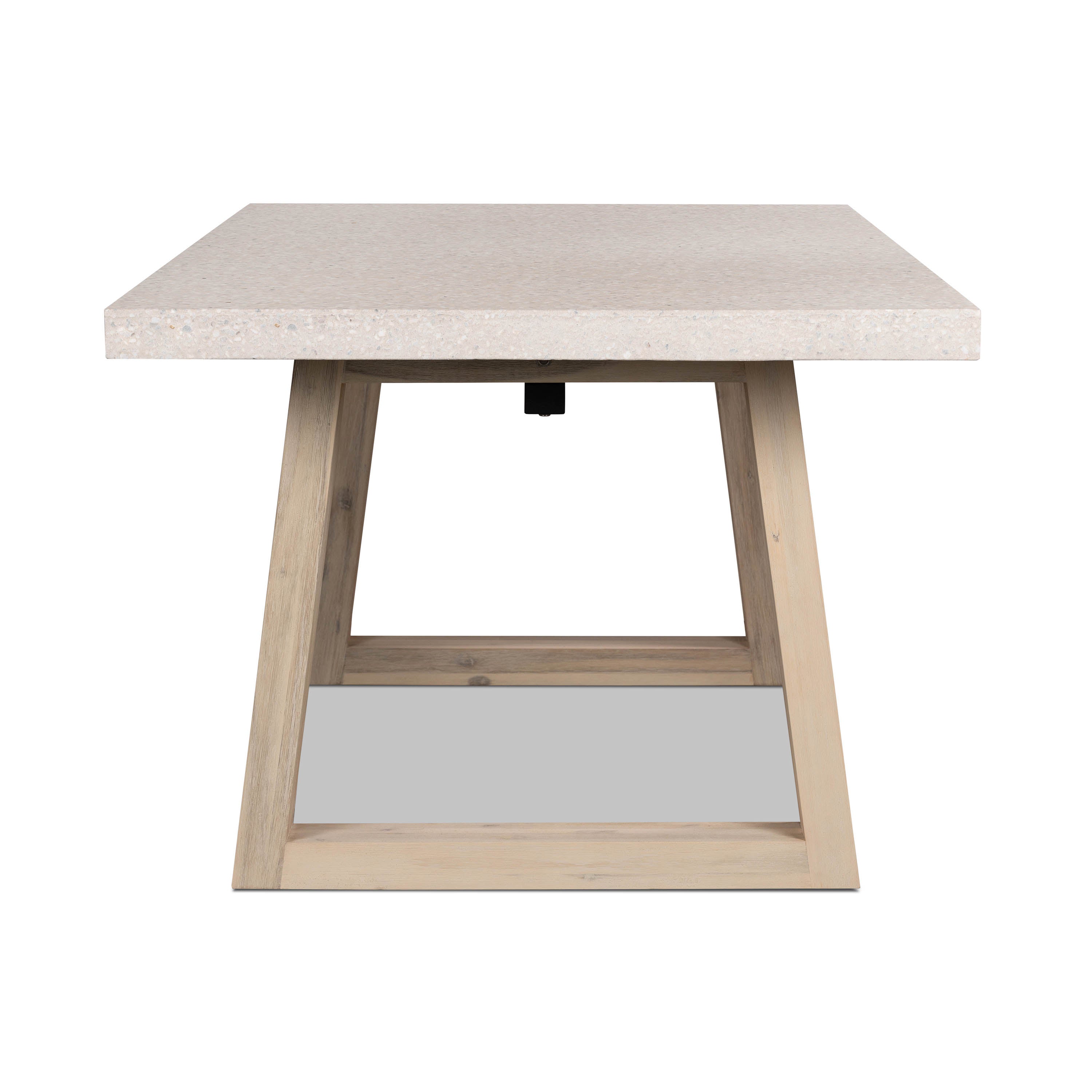 2.4m eTerrazzo Rectangular Dining Table | Ivory Coast with Wide Ivory Wash Legs - www.elkstone.com.au