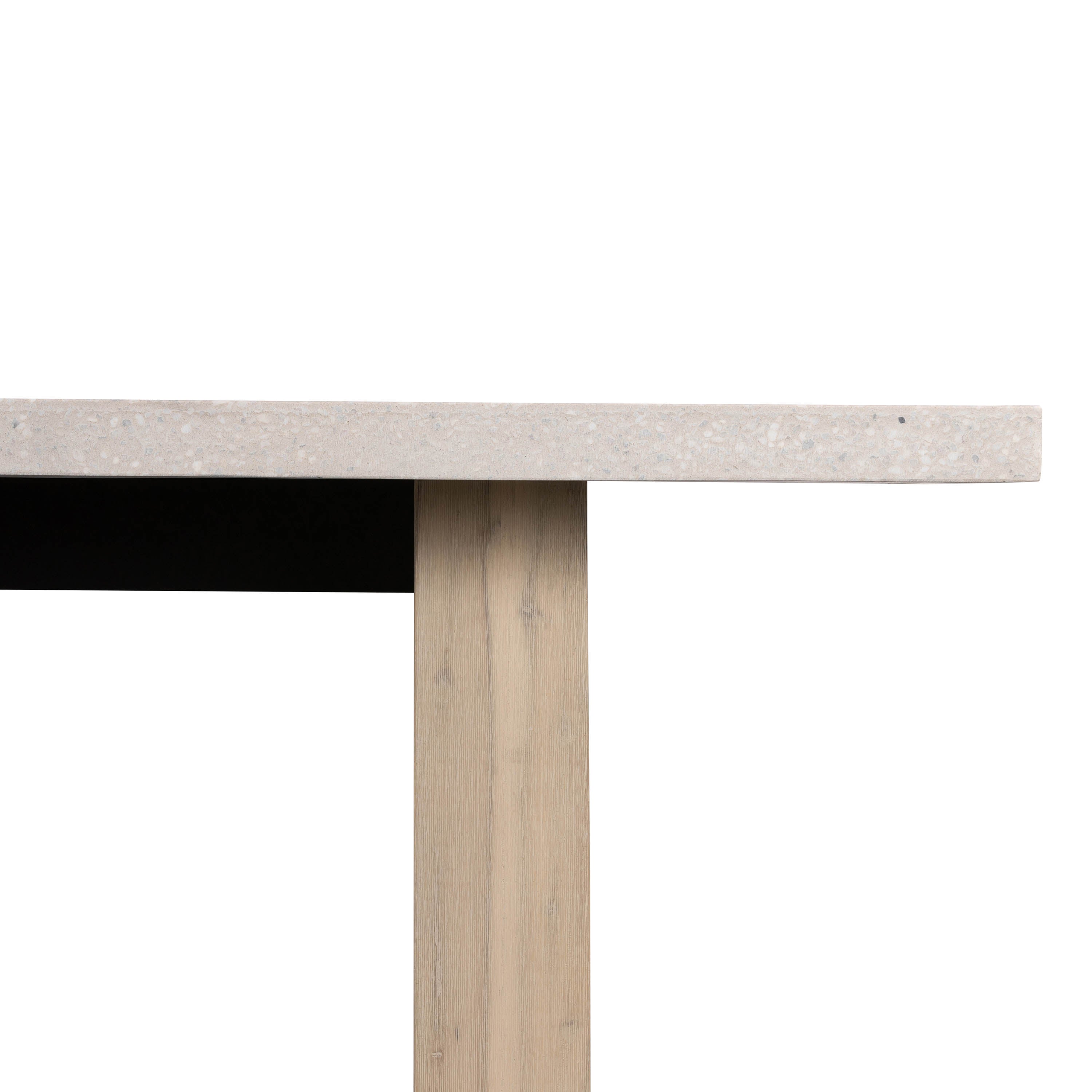2.4m eTerrazzo Rectangular Dining Table | Ivory Coast with Wide Ivory Wash Legs - www.elkstone.com.au