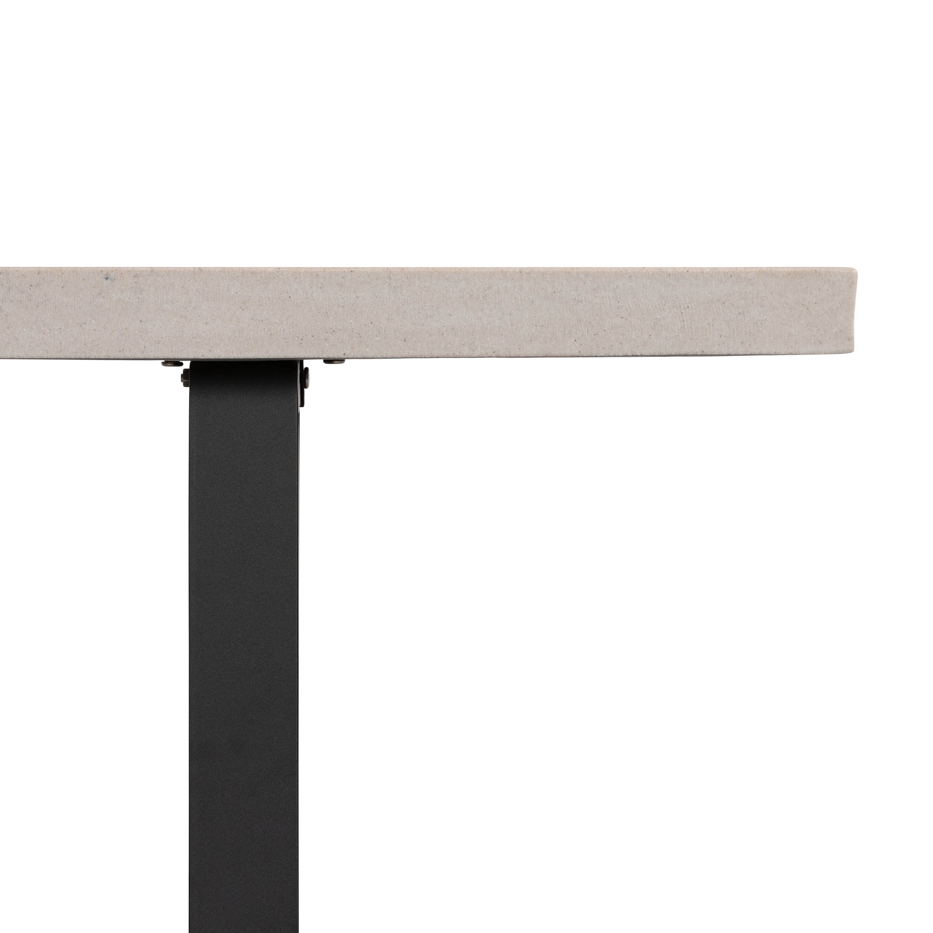 1.45m Sierra Bench Seat | Beige with Black Metal Legs - www.elkstone.com.au