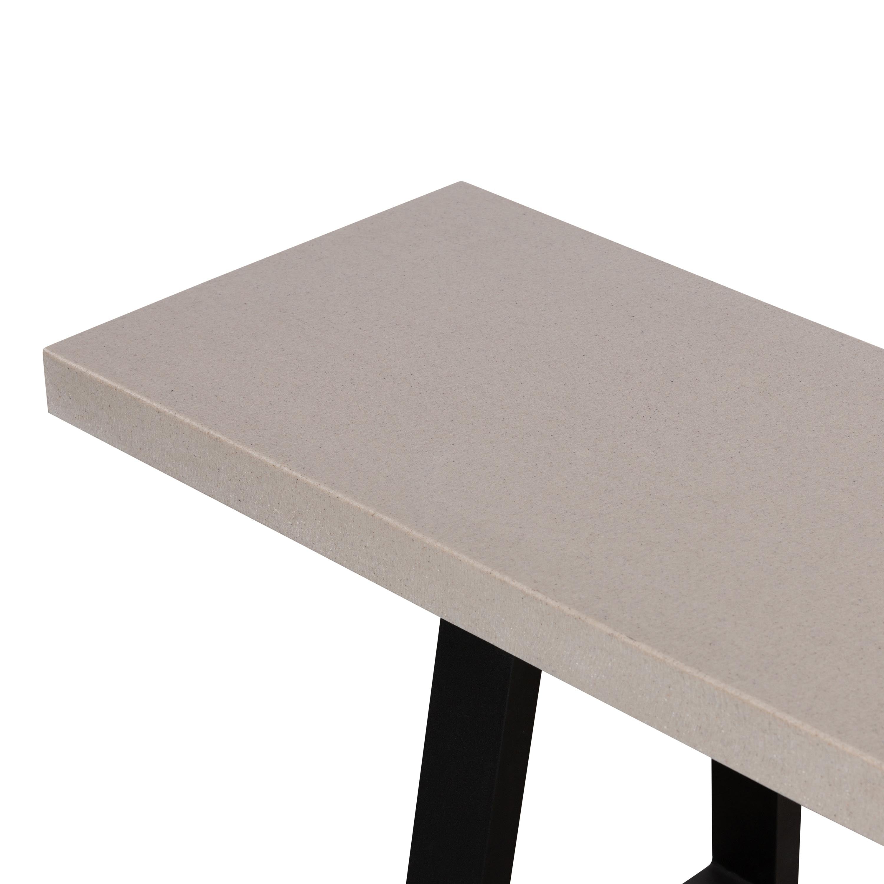 1.45m Sierra Bench Seat | Beige with Black Metal Legs - www.elkstone.com.au