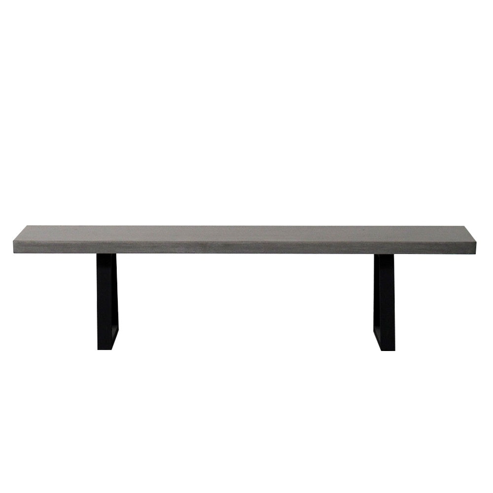 1.45m Alta Bench Seat – Speckled Grey with Black Powder Coated Metal Legs - www.elkstone.com.au