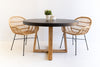 1.2m Alta Round Dining Table - Black with Light Honey Timber Legs - www.elkstone.com.au