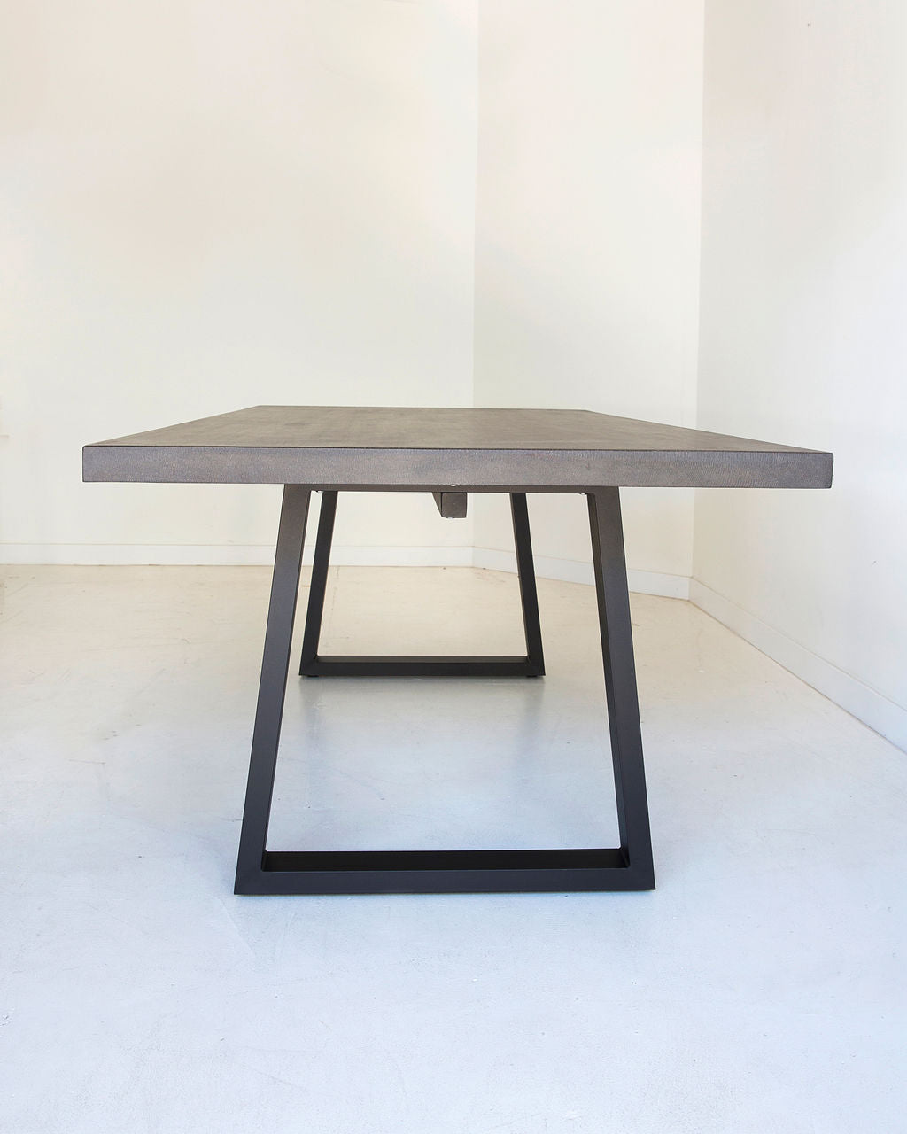 1.8m Alta Rectangular Dining Table - Black with Black Powder Coated Iron Legs - www.elkstone.com.au