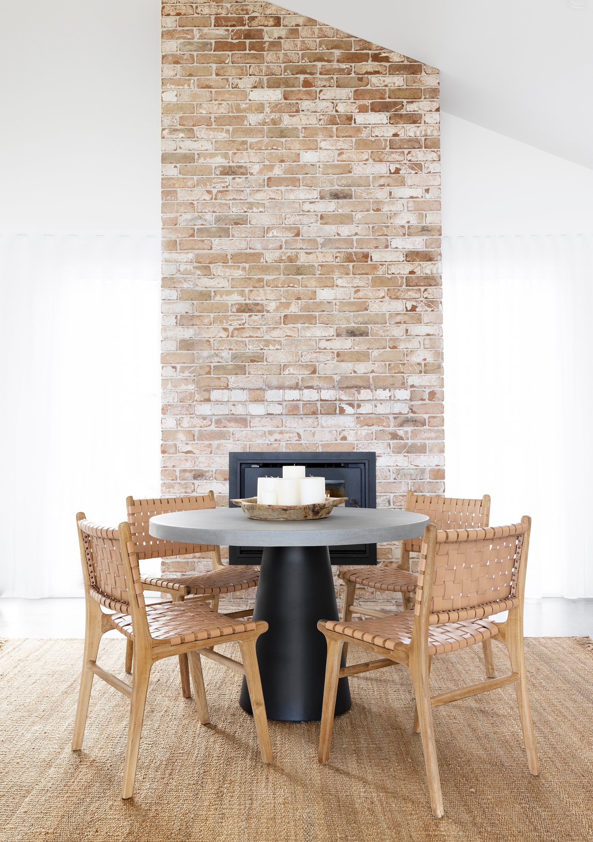 1.4m Avalon Round Dining Table | Speckled Grey with Black Metal Cone Base - www.elkstone.com.au