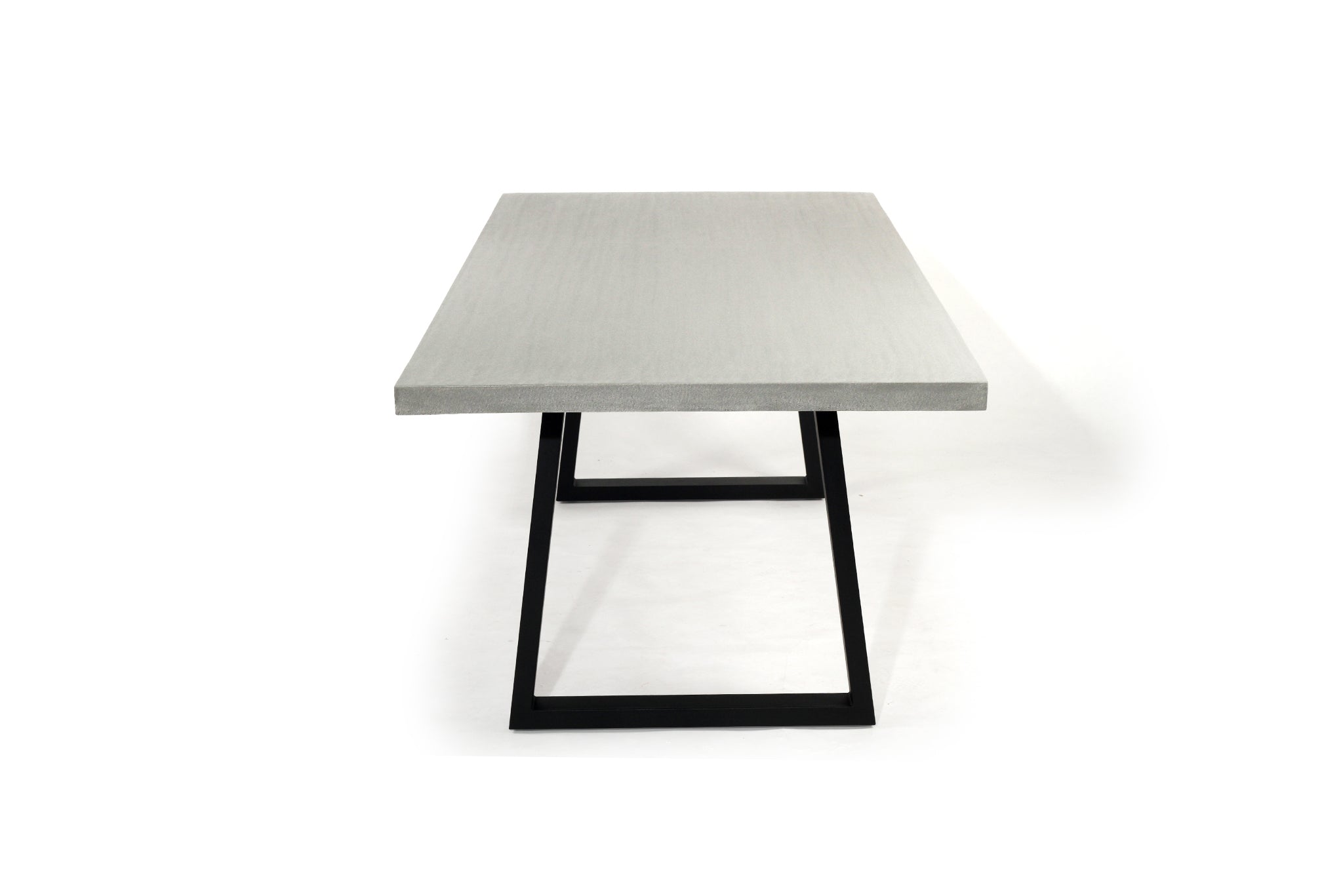 2.4m Sierra Rectangular Dining Table | Pebble Grey with Black Metal Legs - www.elkstone.com.au