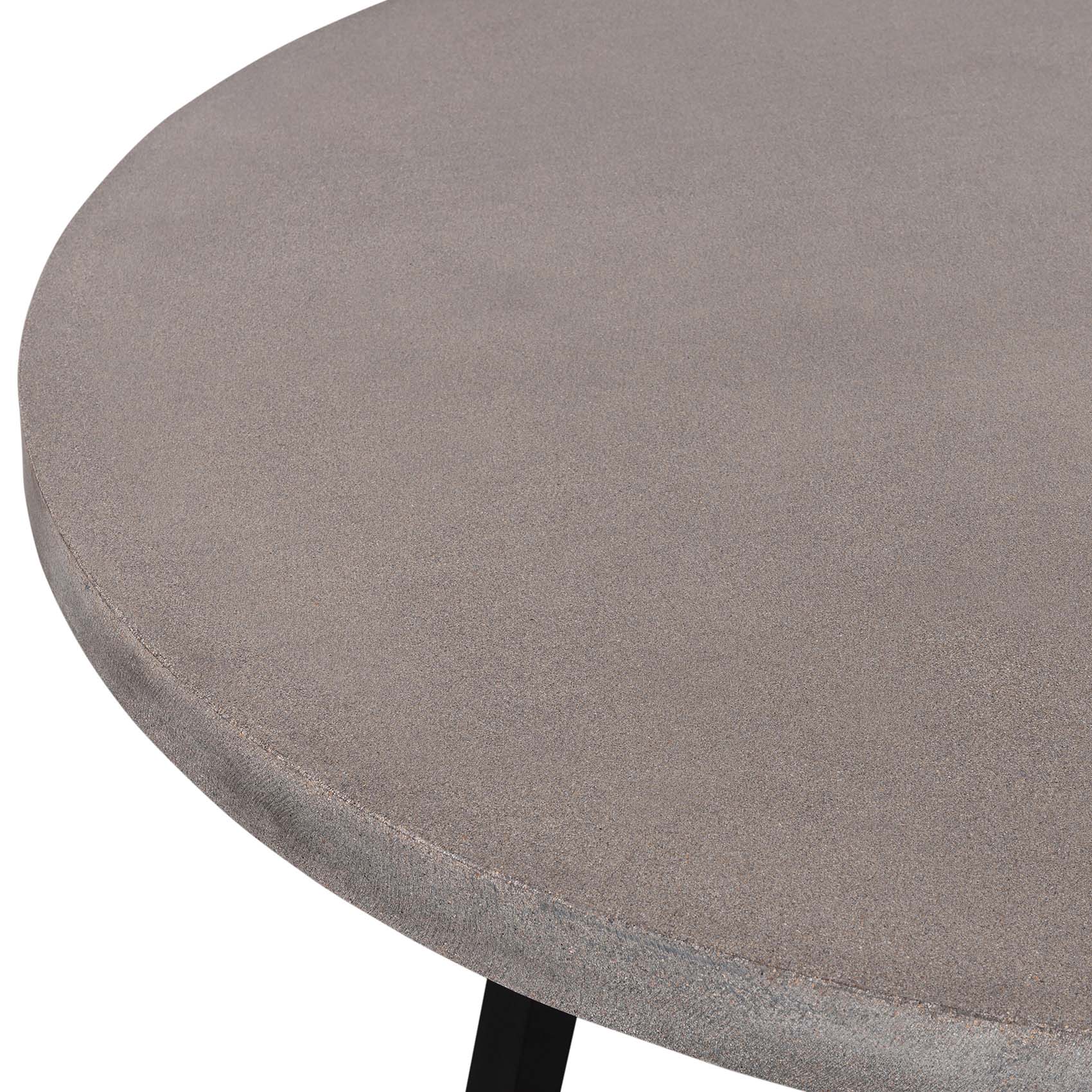 1.6m Alta Round Dining Table | Speckled Grey with Black Metal Legs - www.elkstone.com.au