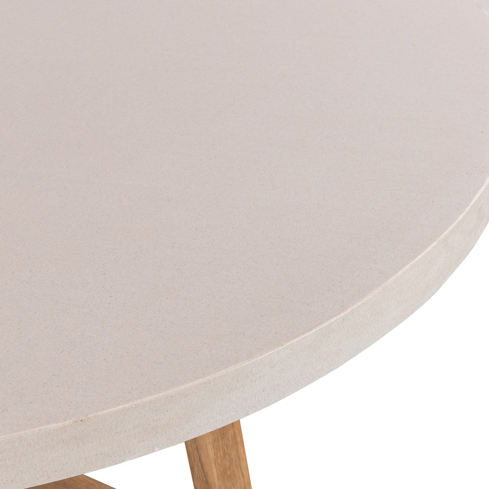 1.6m Alta Round Dining Table | Beige with Light Honey Legs - www.elkstone.com.au