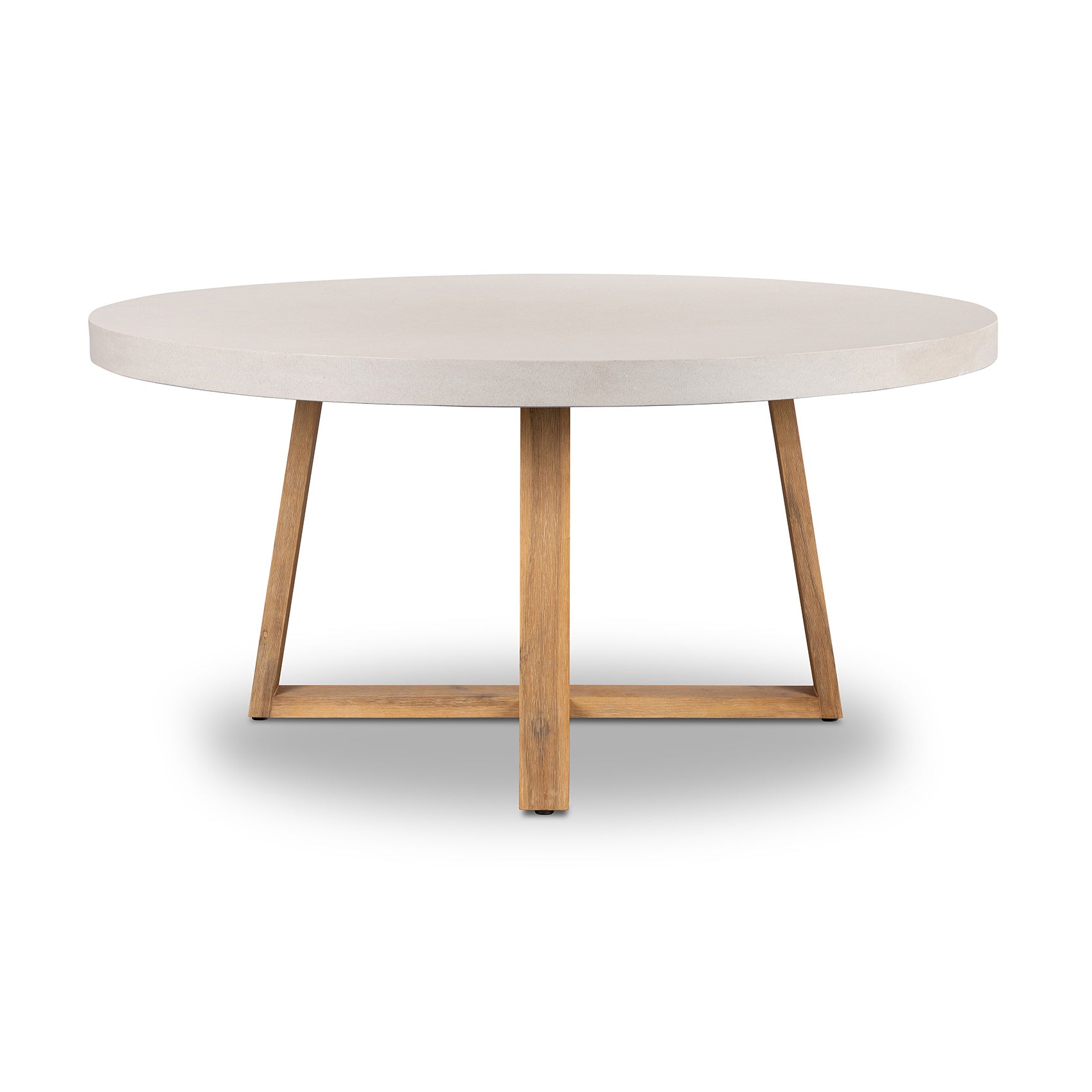 1.6m Alta Round Dining Table | Beige with Light Honey Legs - www.elkstone.com.au