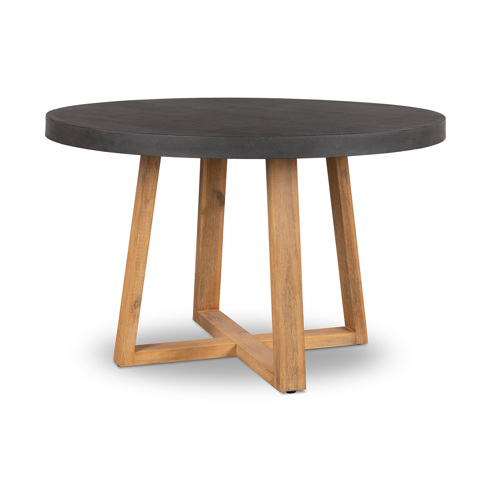 1.2m Alta Round Dining Table | Ebony Black with Light Honey Acacia Wood Legs - www.elkstone.com.au