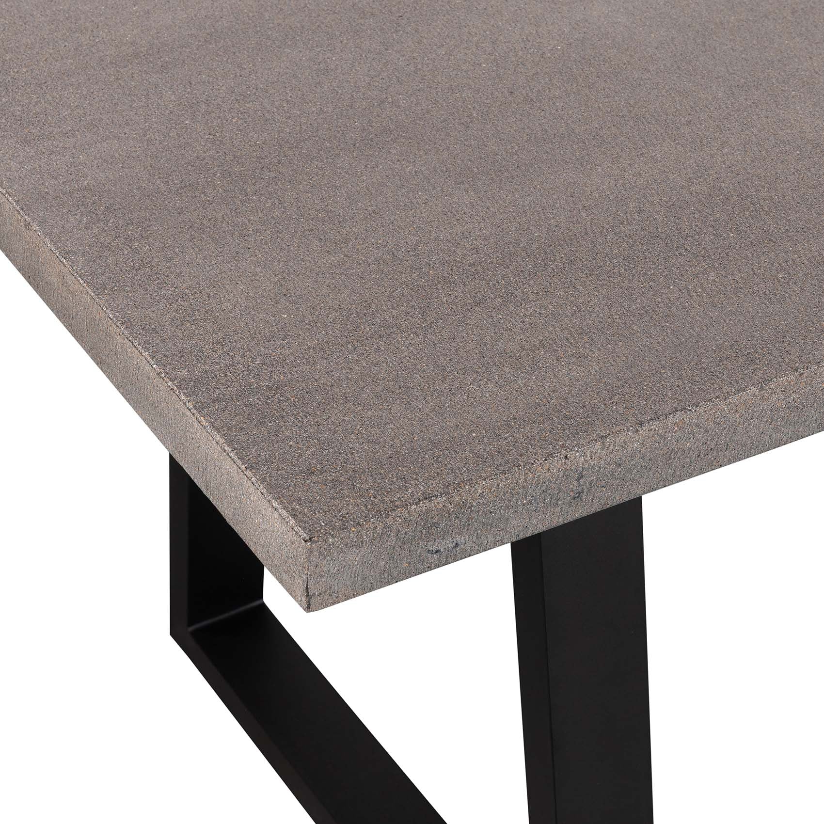 1.8m Sierra Rectangular Dining Table | Speckled Grey with Black Metal Legs - www.elkstone.com.au