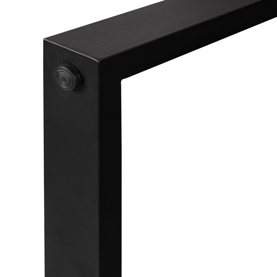 1.8m Sierra Rectangular Dining Table | Speckled Grey with Black Metal Legs - www.elkstone.com.au